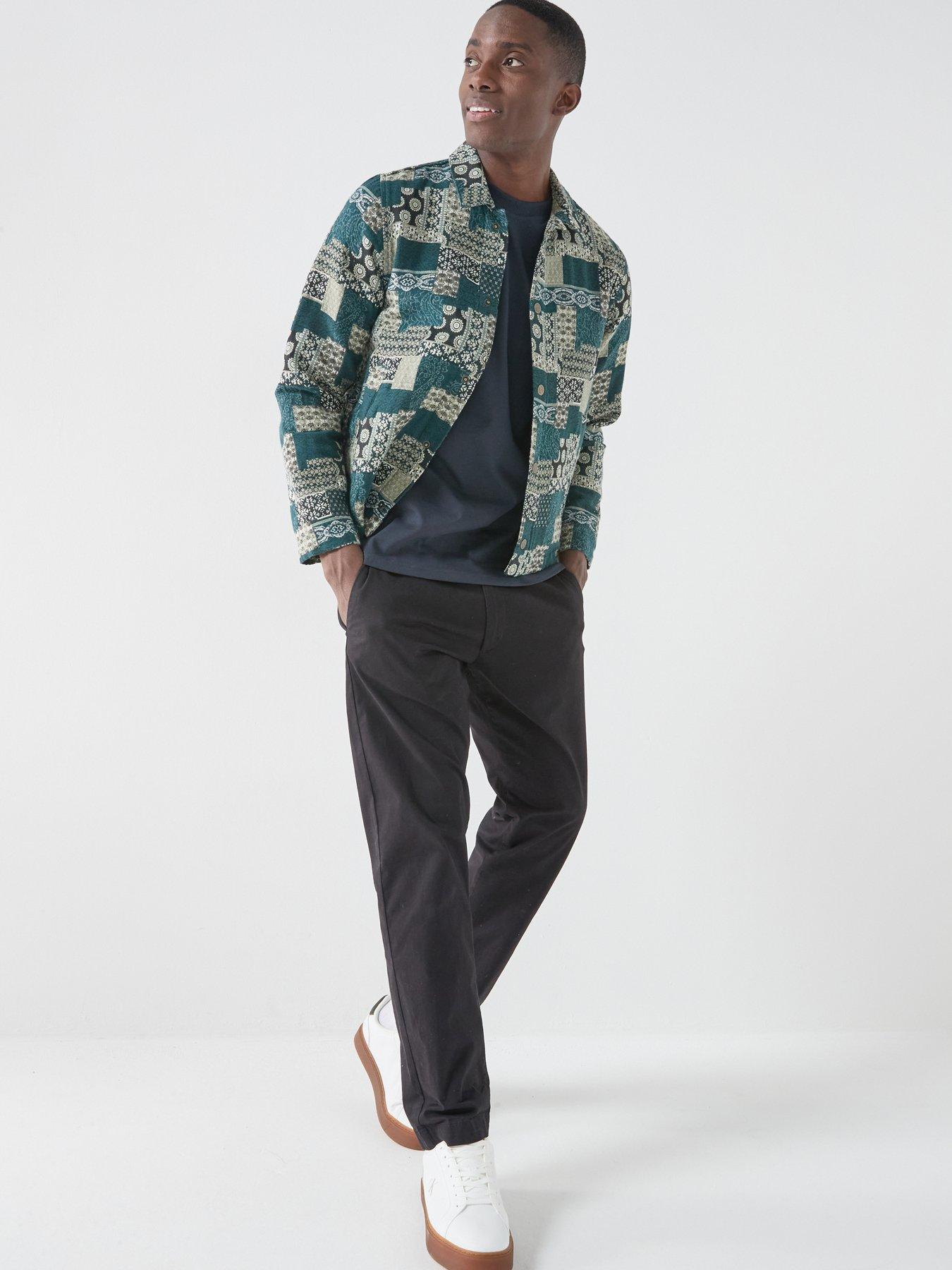Image 3 of 5 of Les Deux All Over Jacquard Overshirt - Dark Green