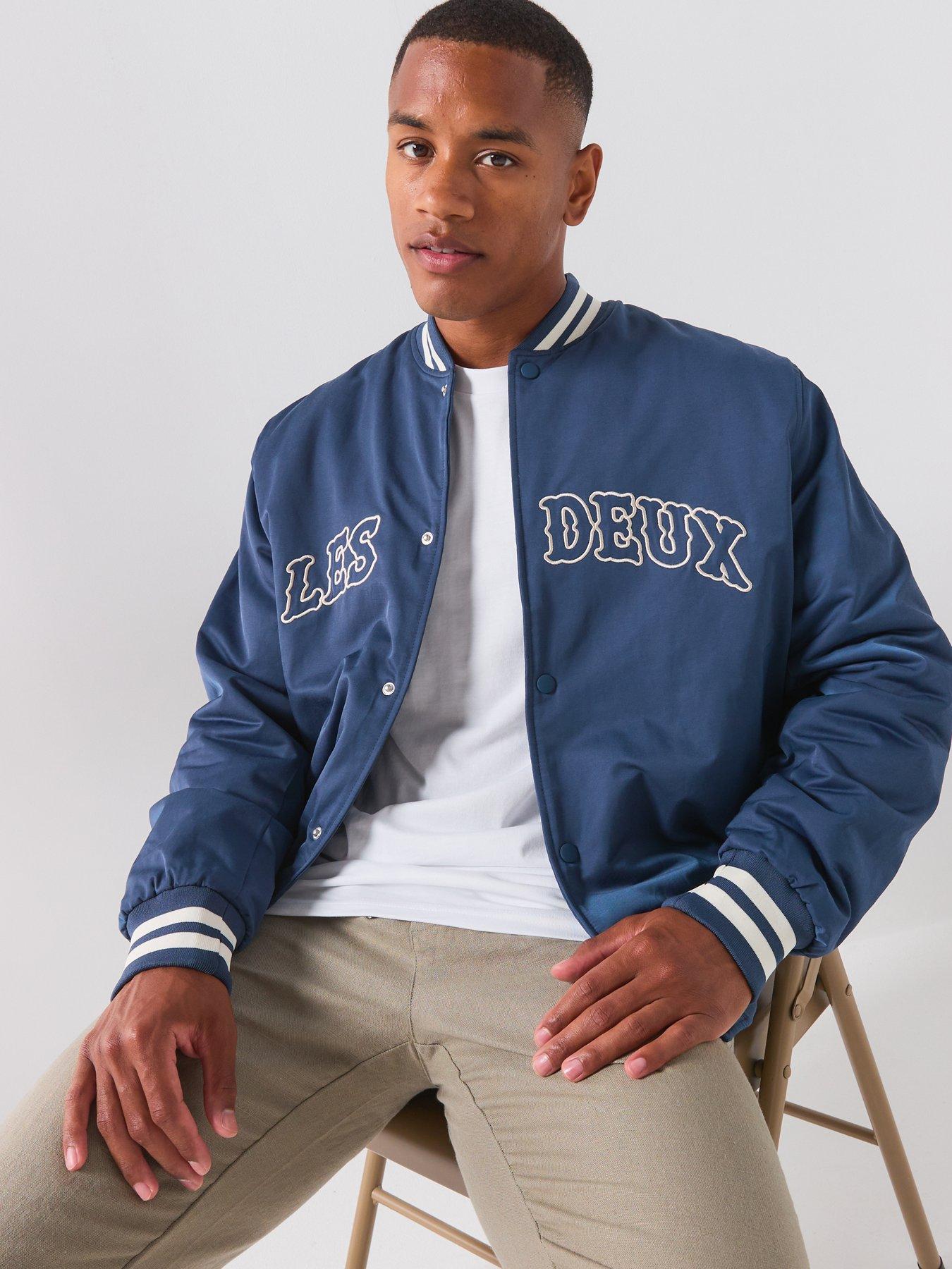 Image 4 of 6 of Les Deux Les Deux Varsity Tech Jacket - Blue