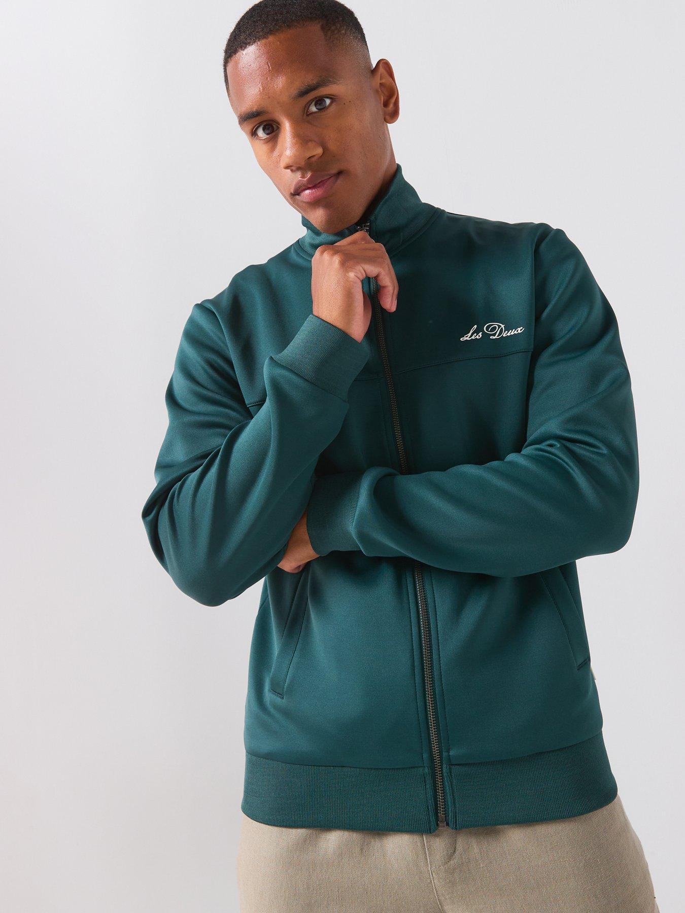 Image 1 of 6 of Les Deux Ballier Jersey Bomber Jacket - Dark Green
