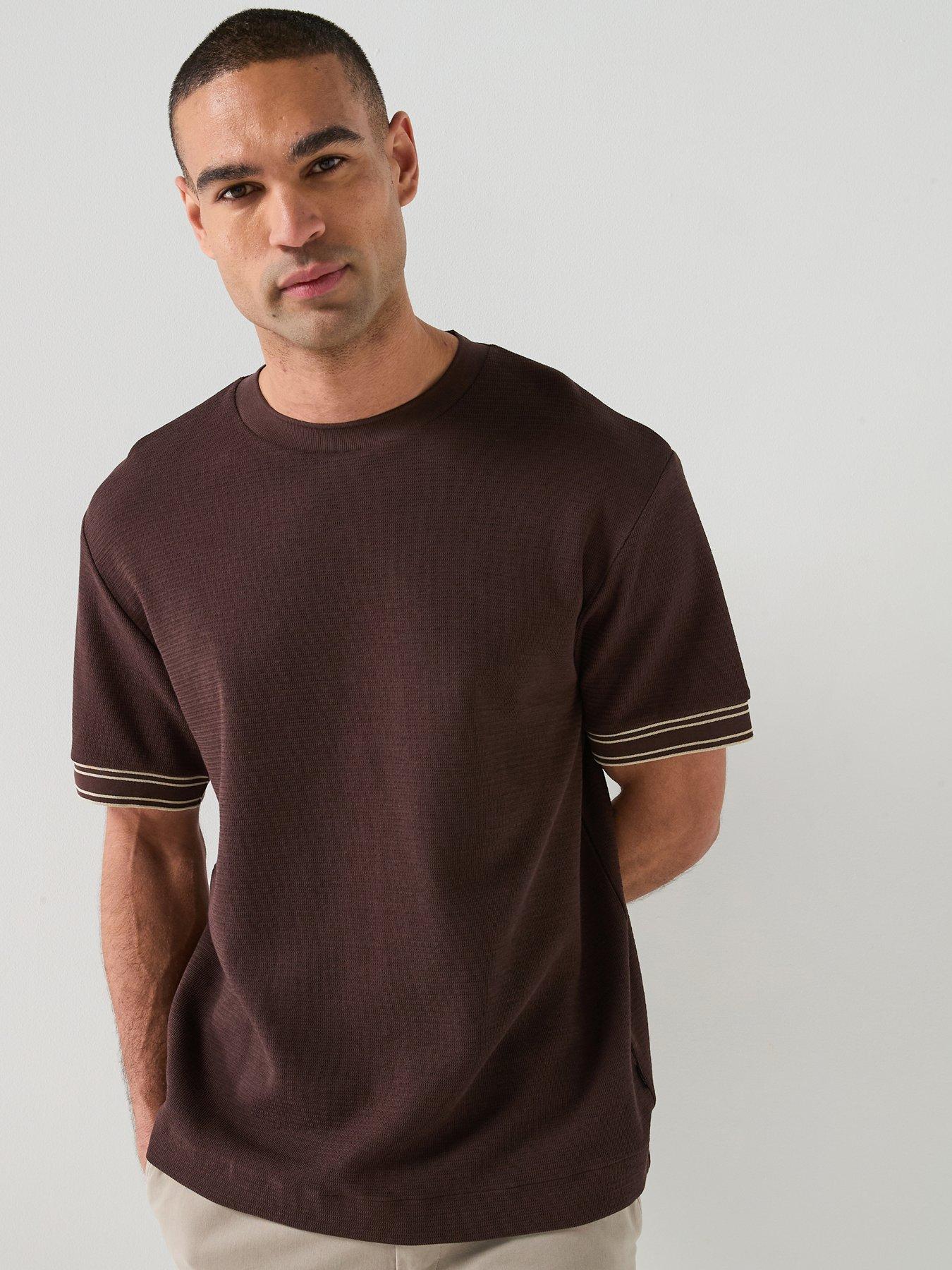 boss-c-tigerman-47-sleeve-trim-textured-t-shirt-brown