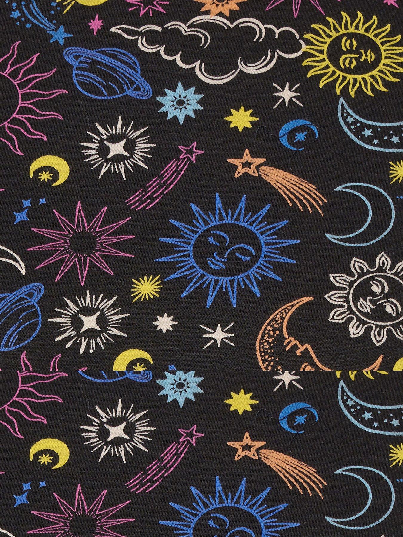 Image 4 of 5 of Yours Curve Celestial Long Sleeve Nightdress - Black