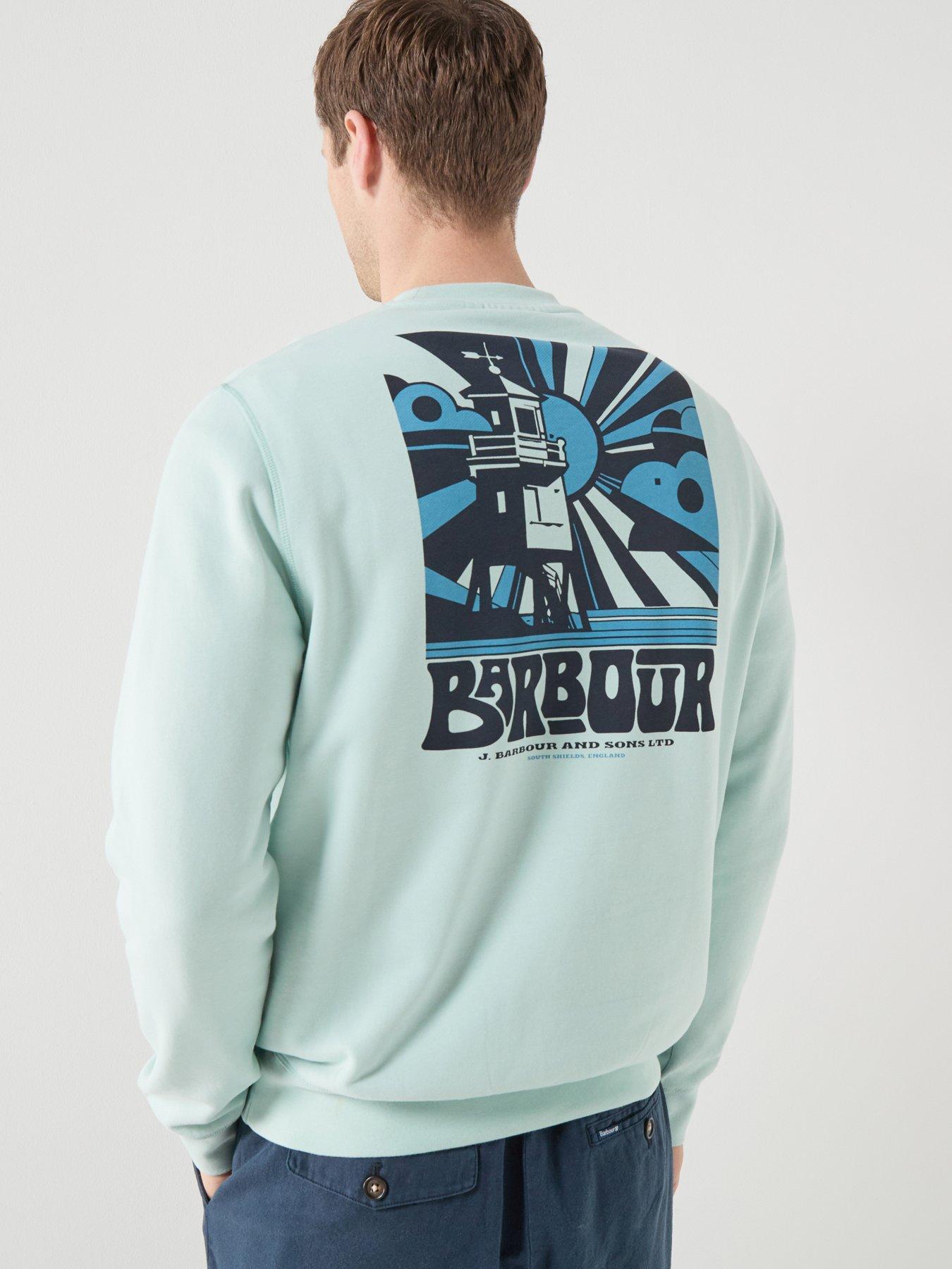 Image 1 of 6 of Barbour Barbour Livingstone Crew Neck Sweatshirt - Light Blue