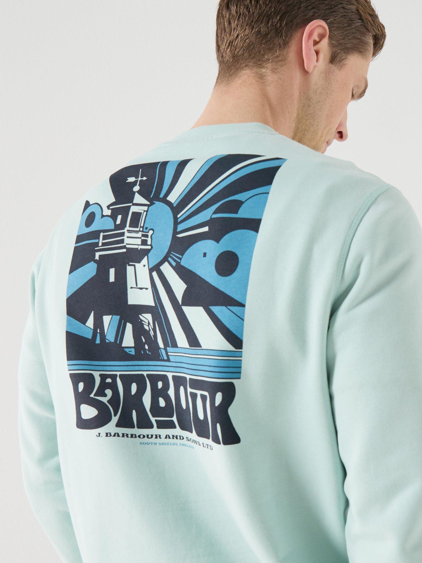 Image 4 of 6 of Barbour Barbour Livingstone Crew Neck Sweatshirt - Light Blue
