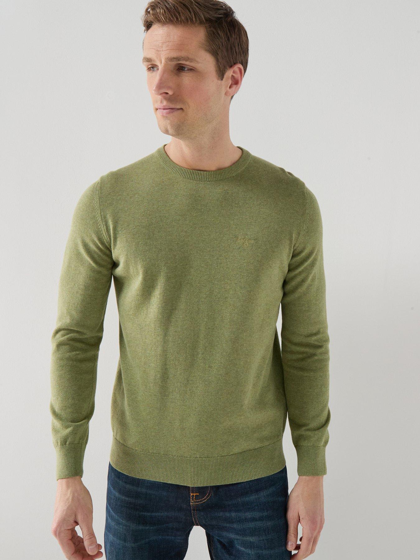 Barbour Pima Cotton Crew Neck Knitted Jumper - green