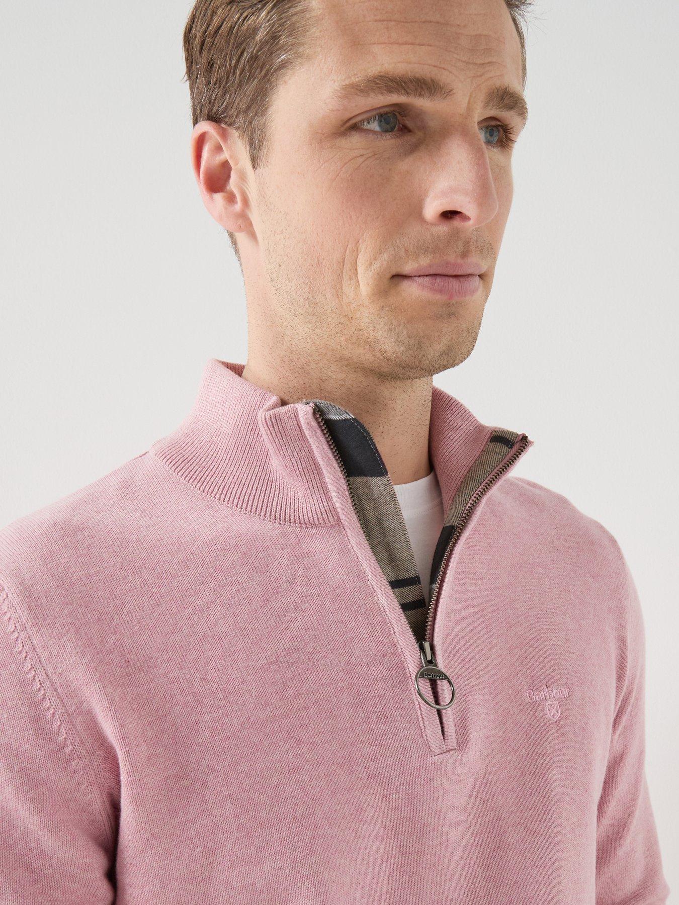 Image 4 of 6 of Barbour Cotton Half Zip Knitted Jumper - Pink