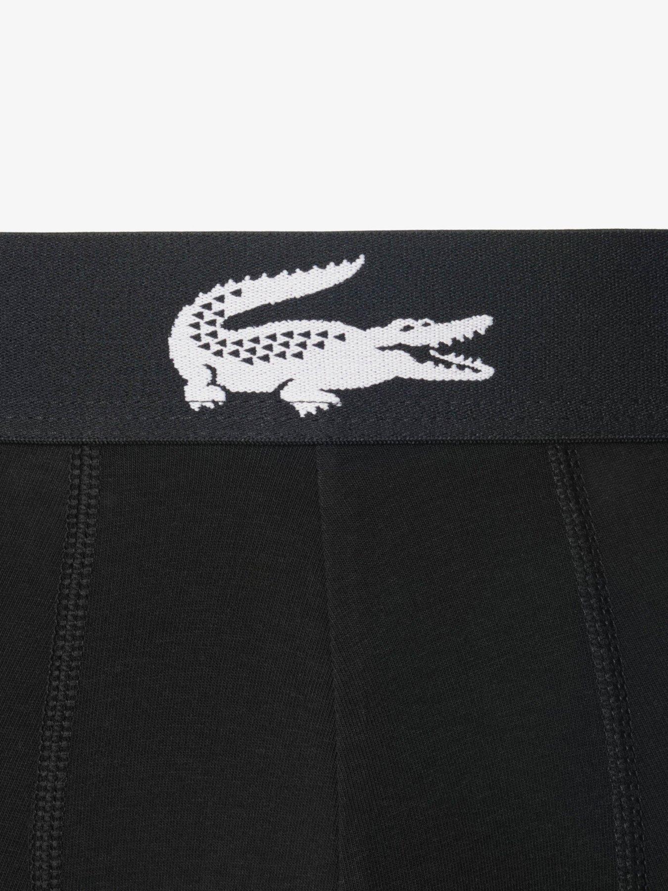 Image 4 of 4 of Lacoste 3 Pack Cotton Stretch Boxer Briefs - Black