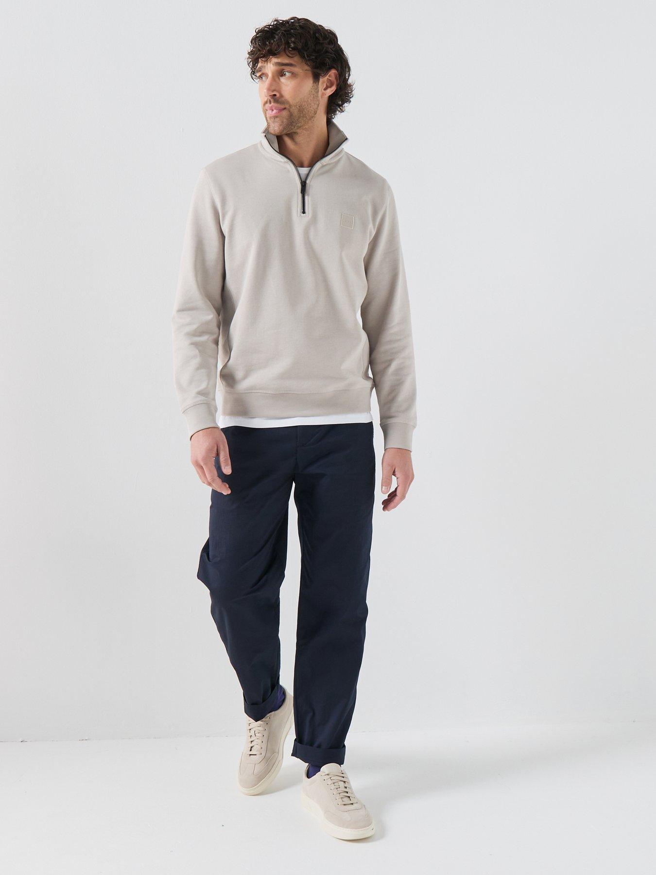 Image 3 of 6 of BOSS Zetrust 1/4 Zip Sweat - Light Grey