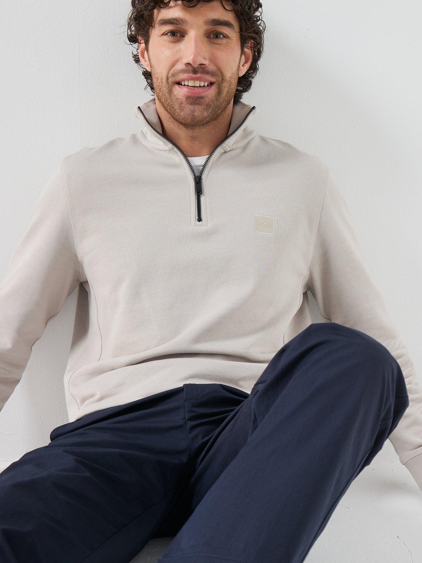 Image 4 of 6 of BOSS Zetrust 1/4 Zip Sweat - Light Grey