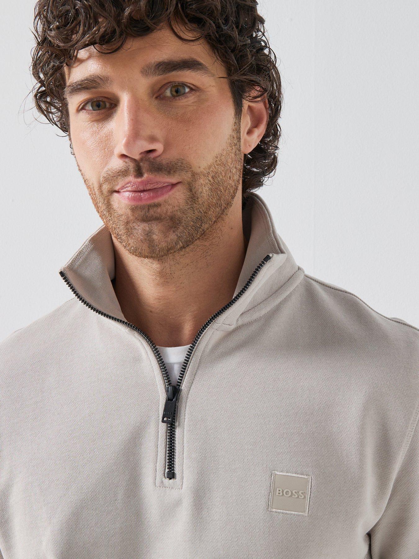 Image 6 of 6 of BOSS Zetrust 1/4 Zip Sweat - Light Grey