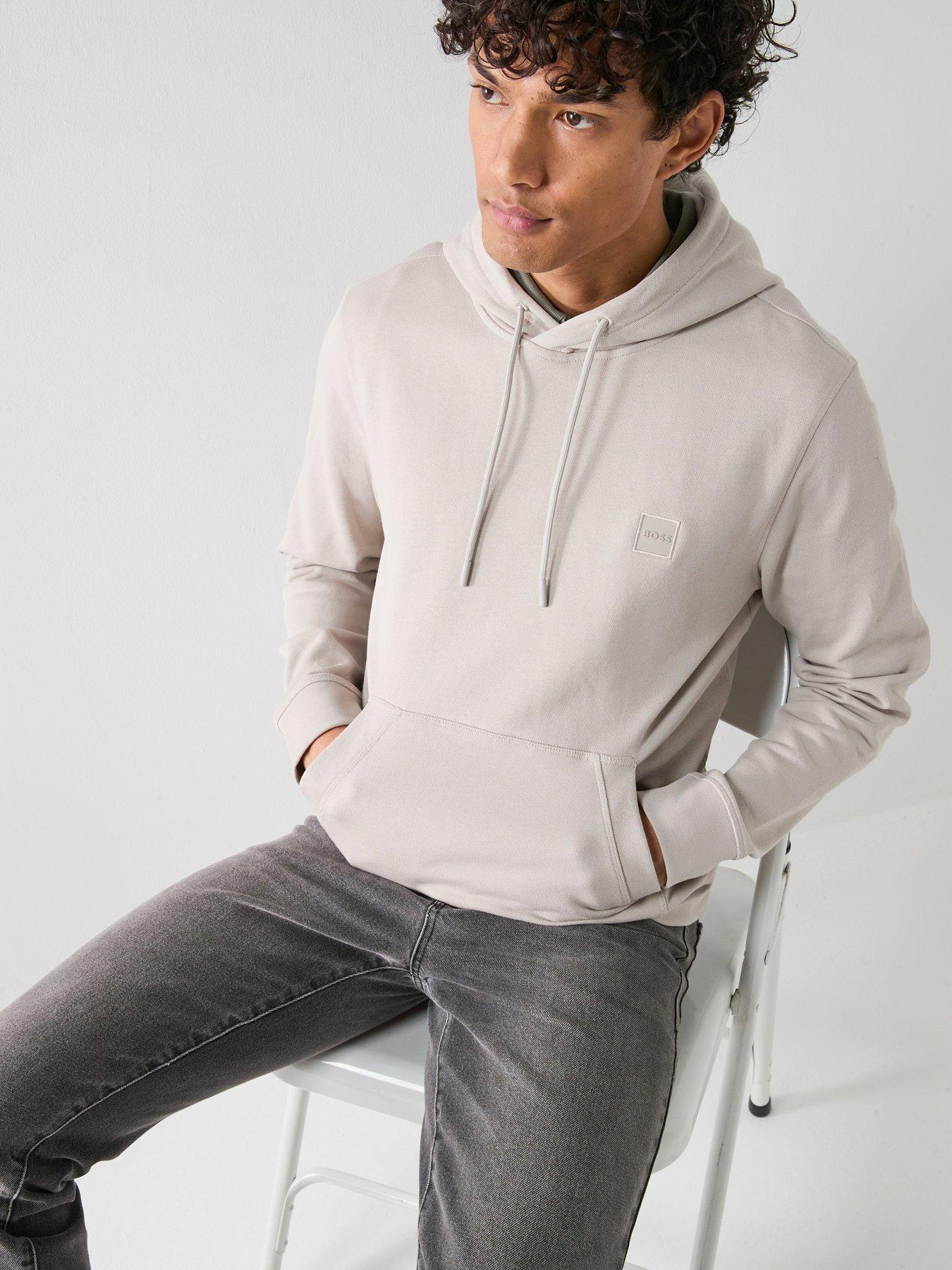 Image 5 of 5 of BOSS Wetalk Overhead Tonal Logo Hoodie - Light Grey