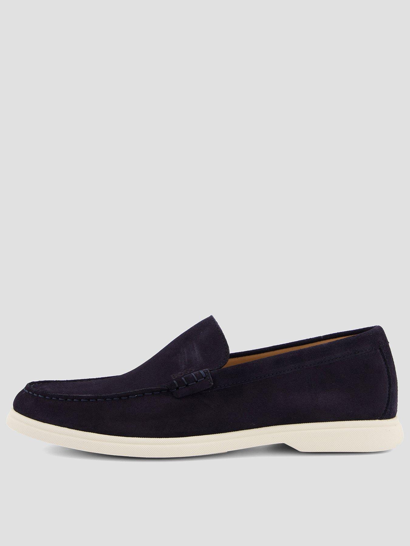 BOSS Sienne Suede Casual Loafers - Navy
