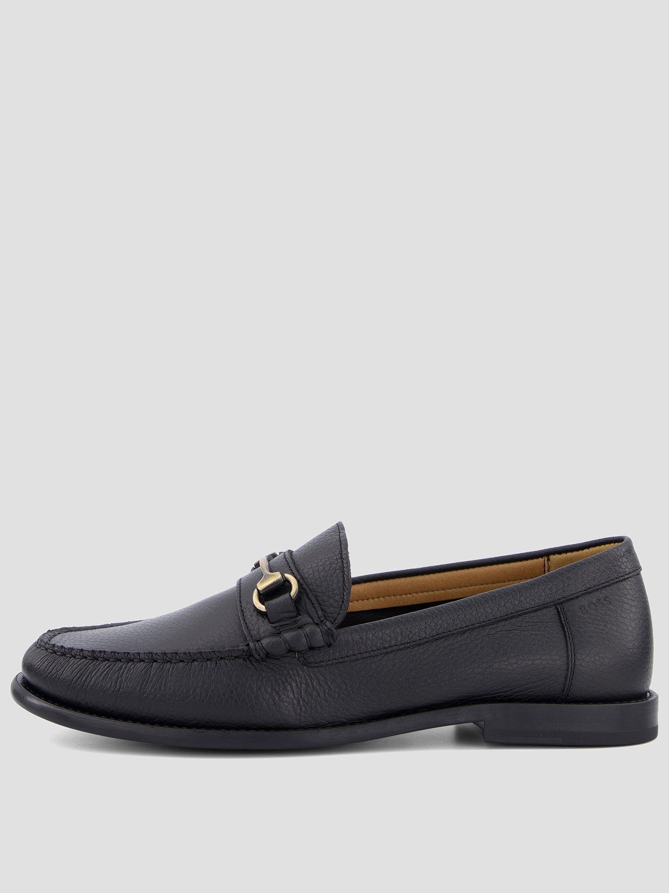 Image 1 of 7 of BOSS Tevan Mocc Snaffle Bar Leather Loafers - Black