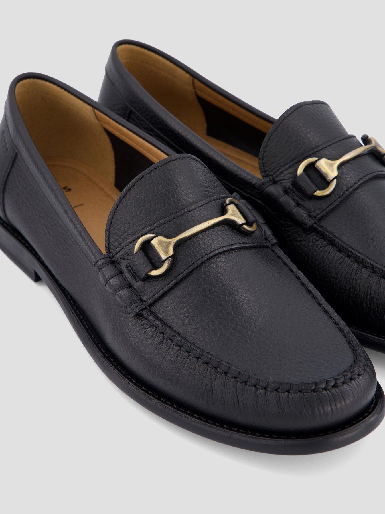 Image 5 of 7 of BOSS Tevan Mocc Snaffle Bar Leather Loafers - Black