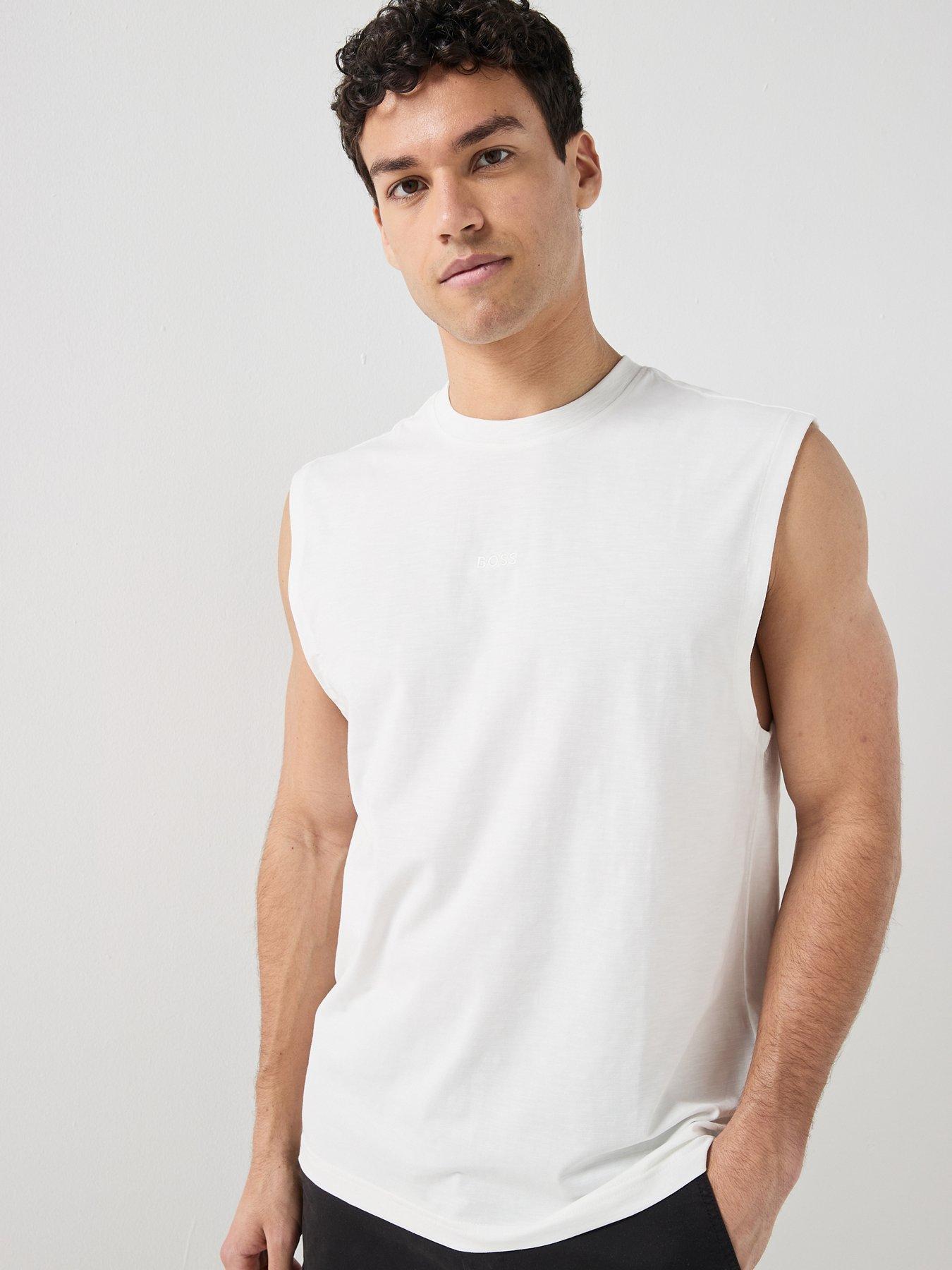 BOSS Relaxed Fit Logo Vest - Off White