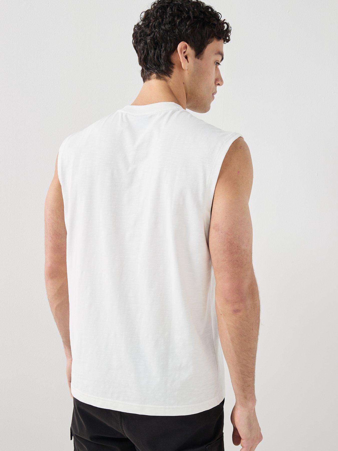 Image 2 of 4 of BOSS Relaxed Fit Logo Vest - Off White