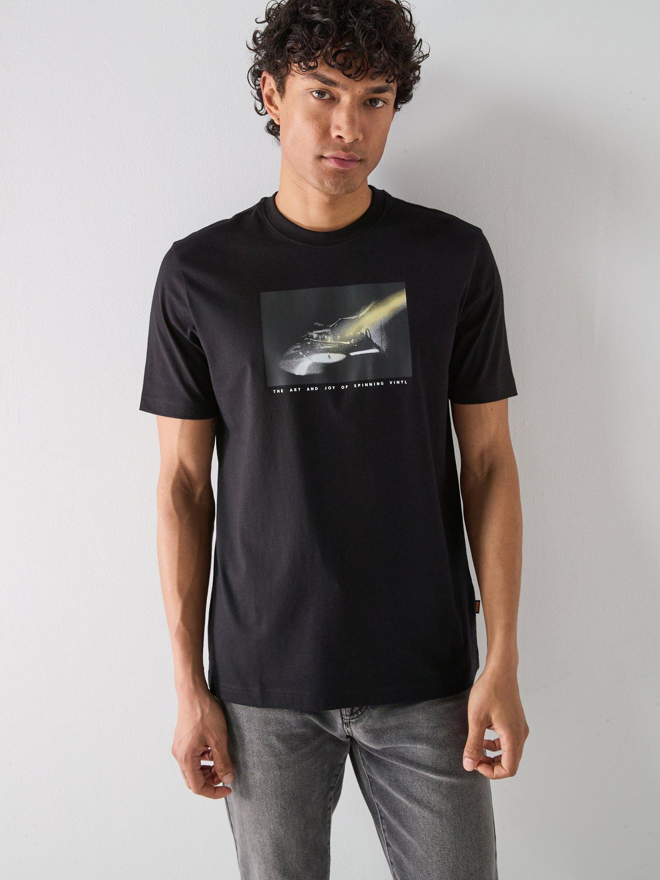 BOSS Boss Te_dj Deck Graphic Relaxed Fit T-shirt - Black