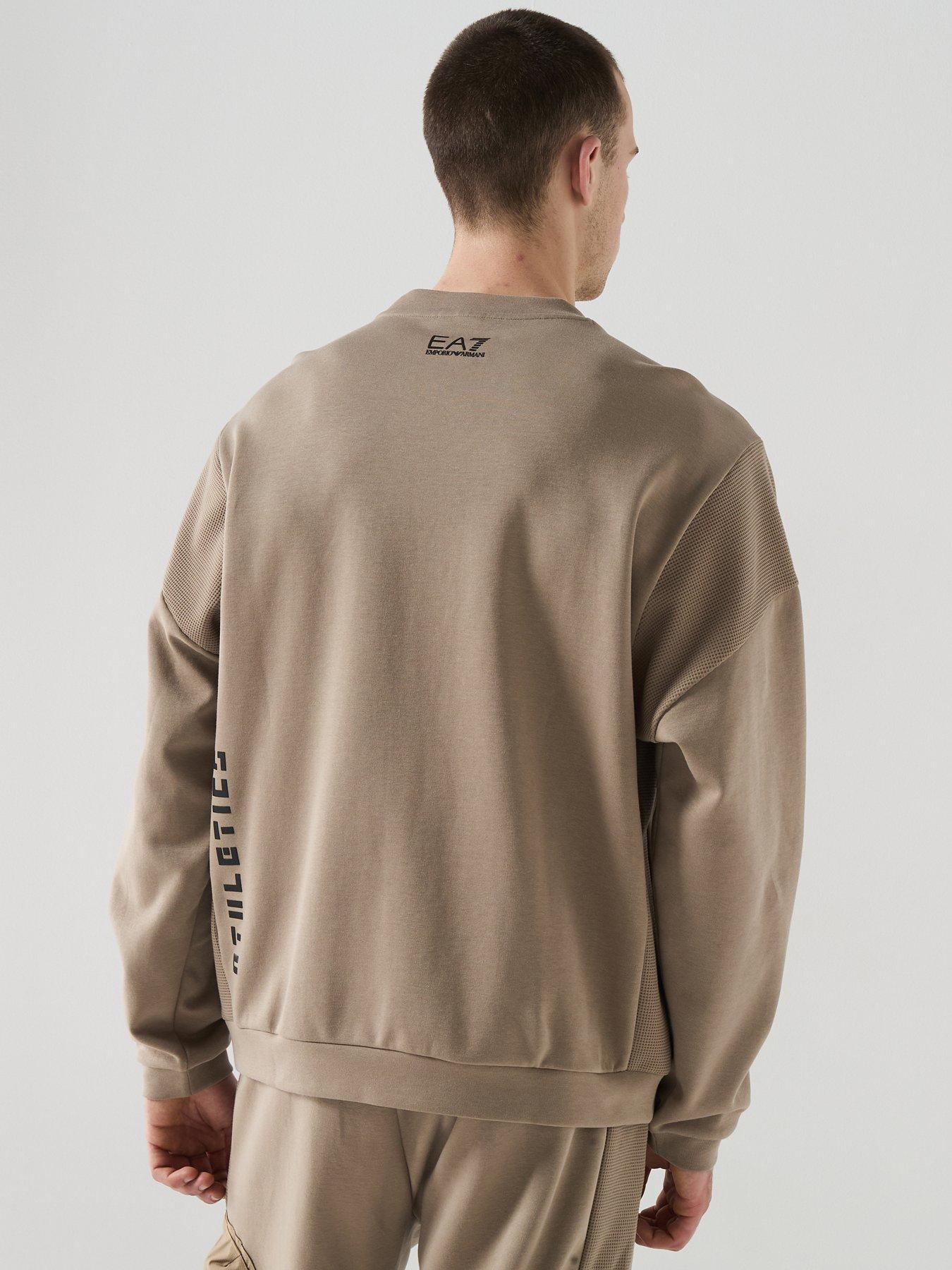 Image 2 of 6 of EA7 Emporio Armani Train Athletic Mix Crew Sweat - Light Brown
