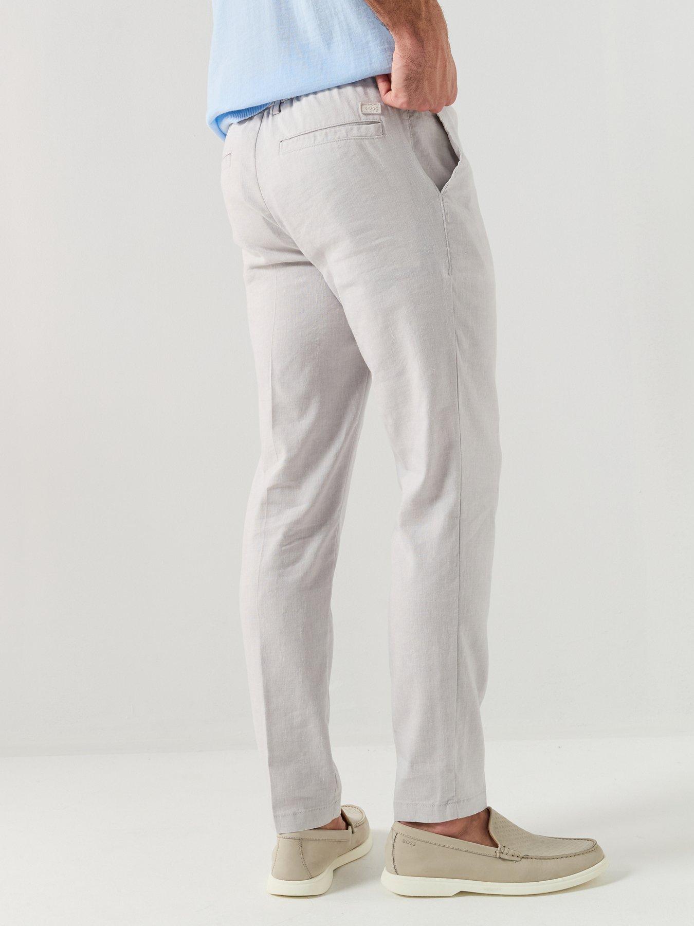 boss-h-kane1-modern-fit-linen-trousers-greystillFront