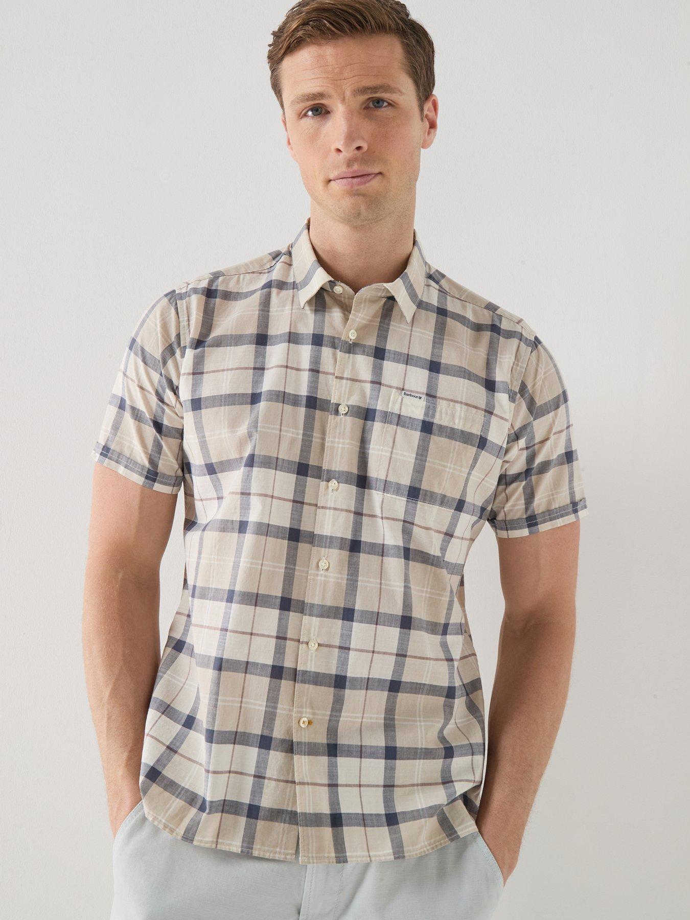 Image 1 of 6 of Barbour Gordon Regular Fit Short Sleeve Shirt - Beige