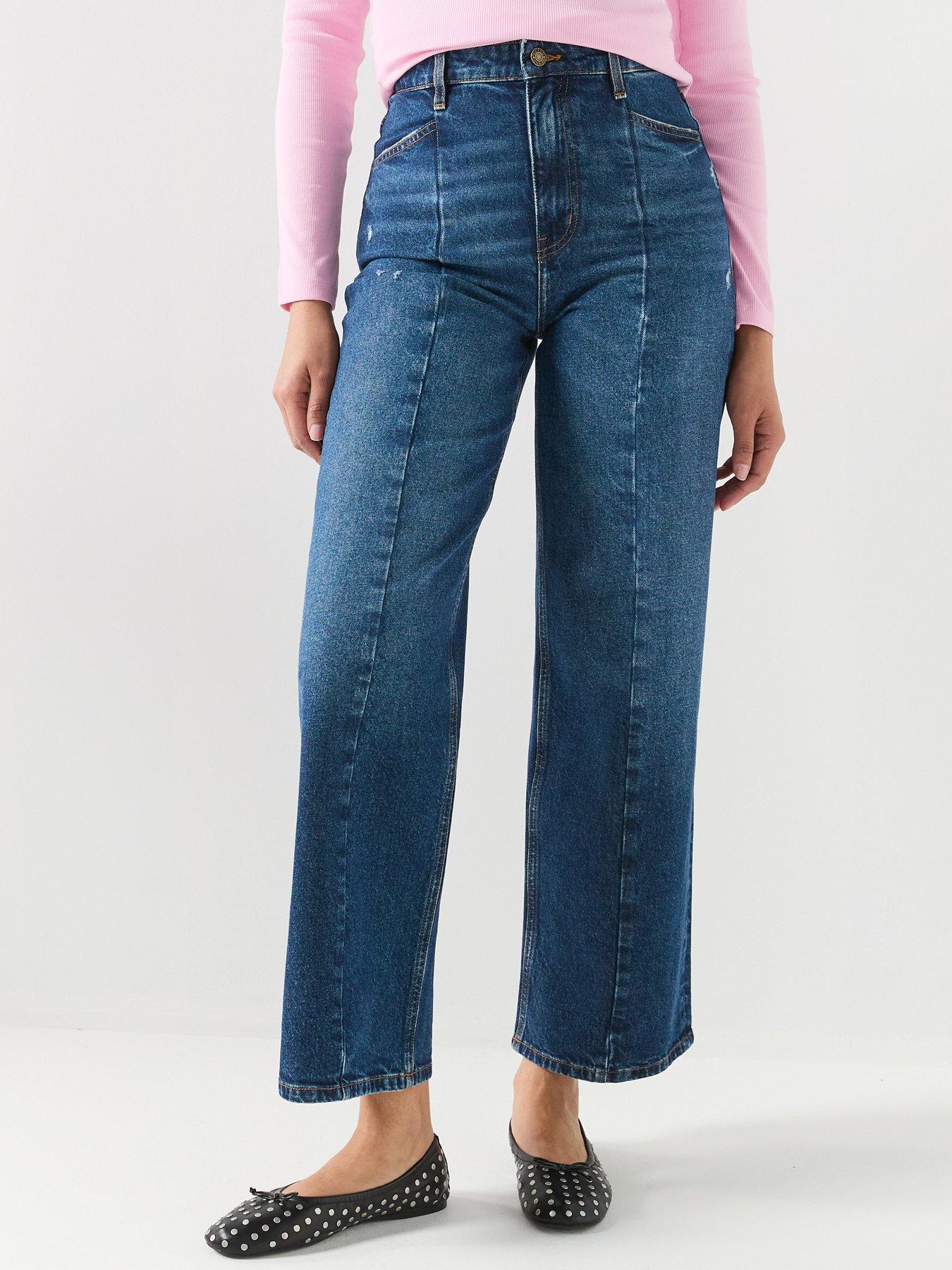 Guess G11 Wide Leg Crop Seamed Jeans