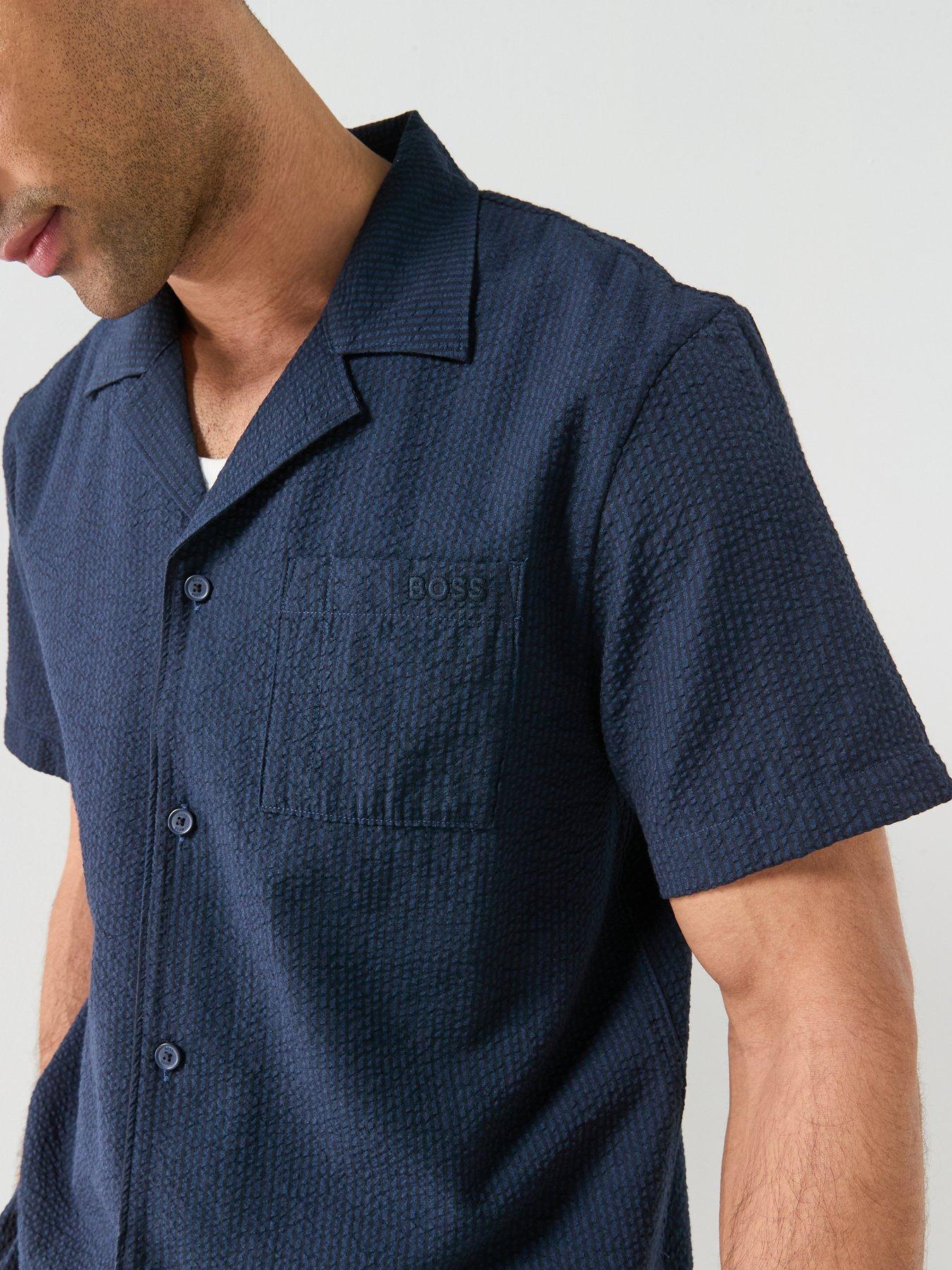 boss-relax-seersucker-short-sleeve-shirt-navydetail