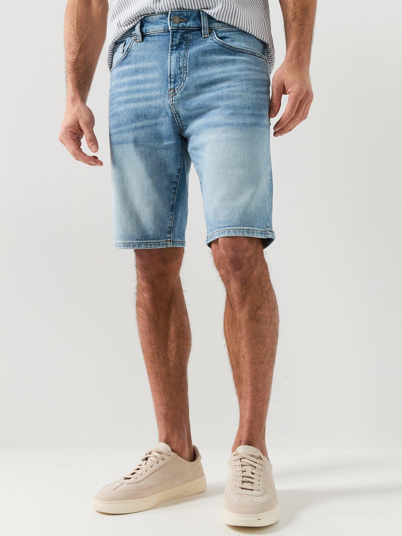 Image 1 of 5 of BOSS ReMaine Bo Regular Fit Denim Shorts - Light Wash