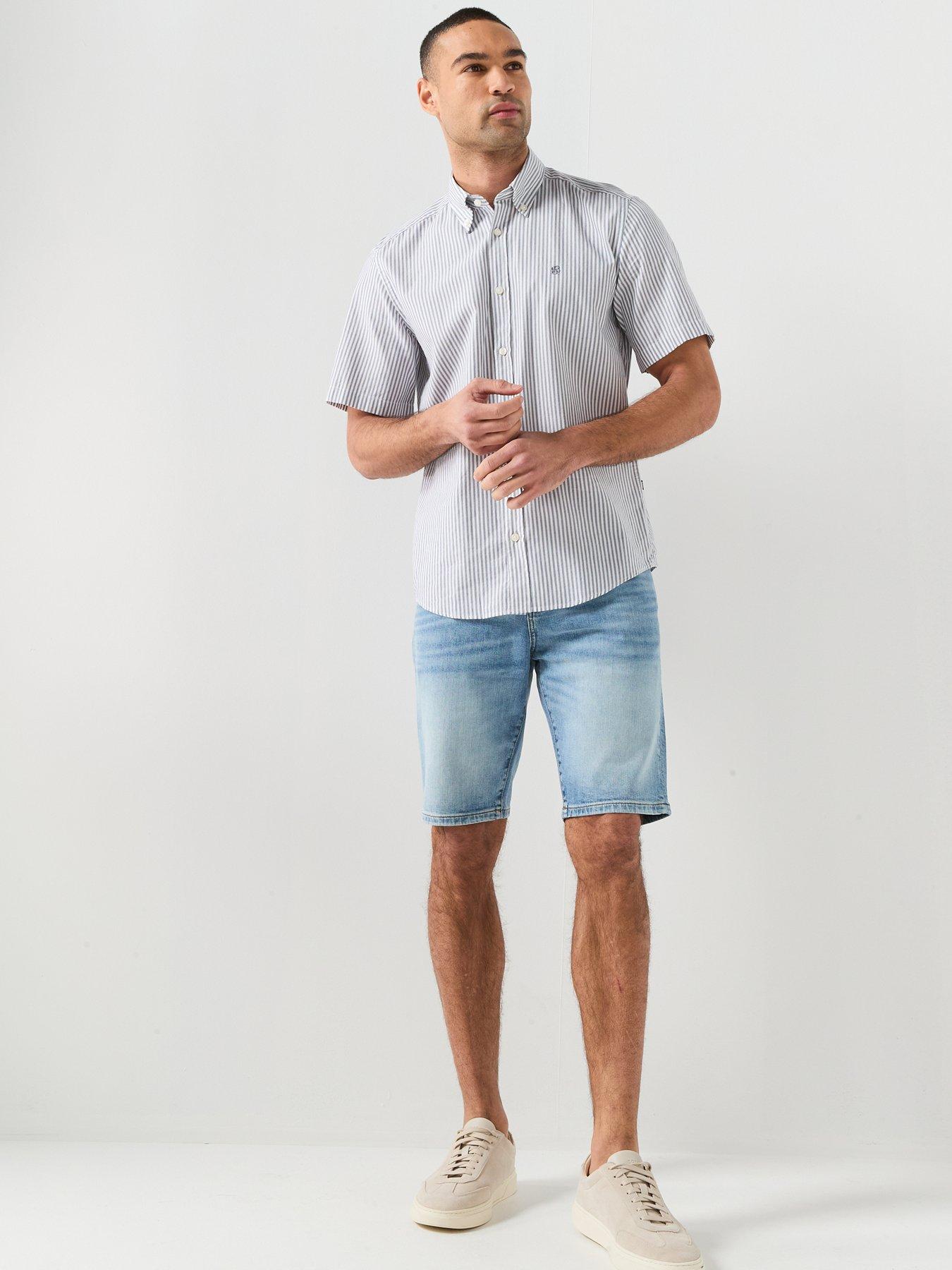 Image 3 of 5 of BOSS ReMaine Bo Regular Fit Denim Shorts - Light Wash