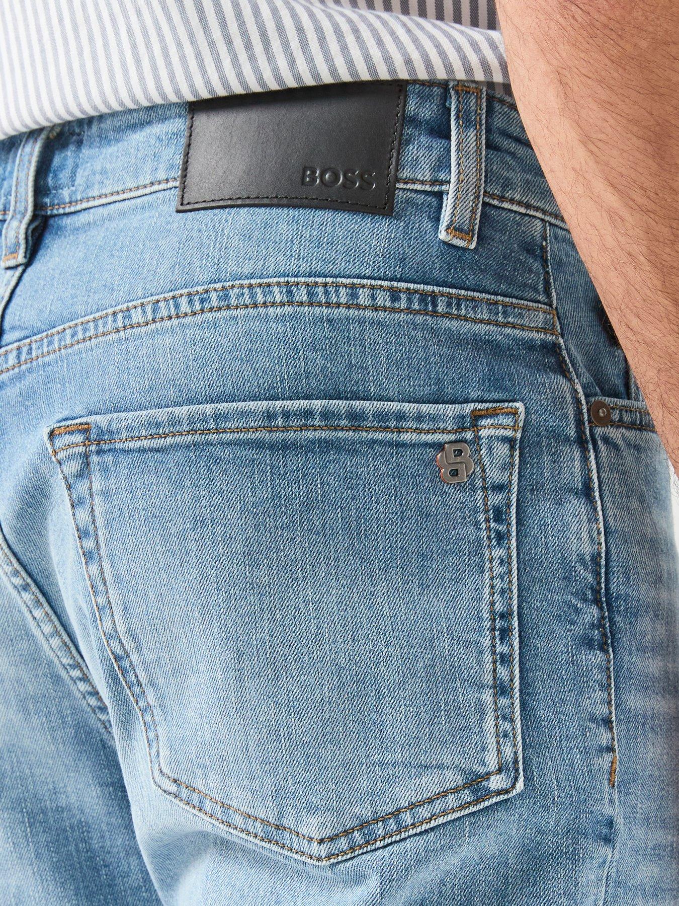Image 4 of 5 of BOSS ReMaine Bo Regular Fit Denim Shorts - Light Wash