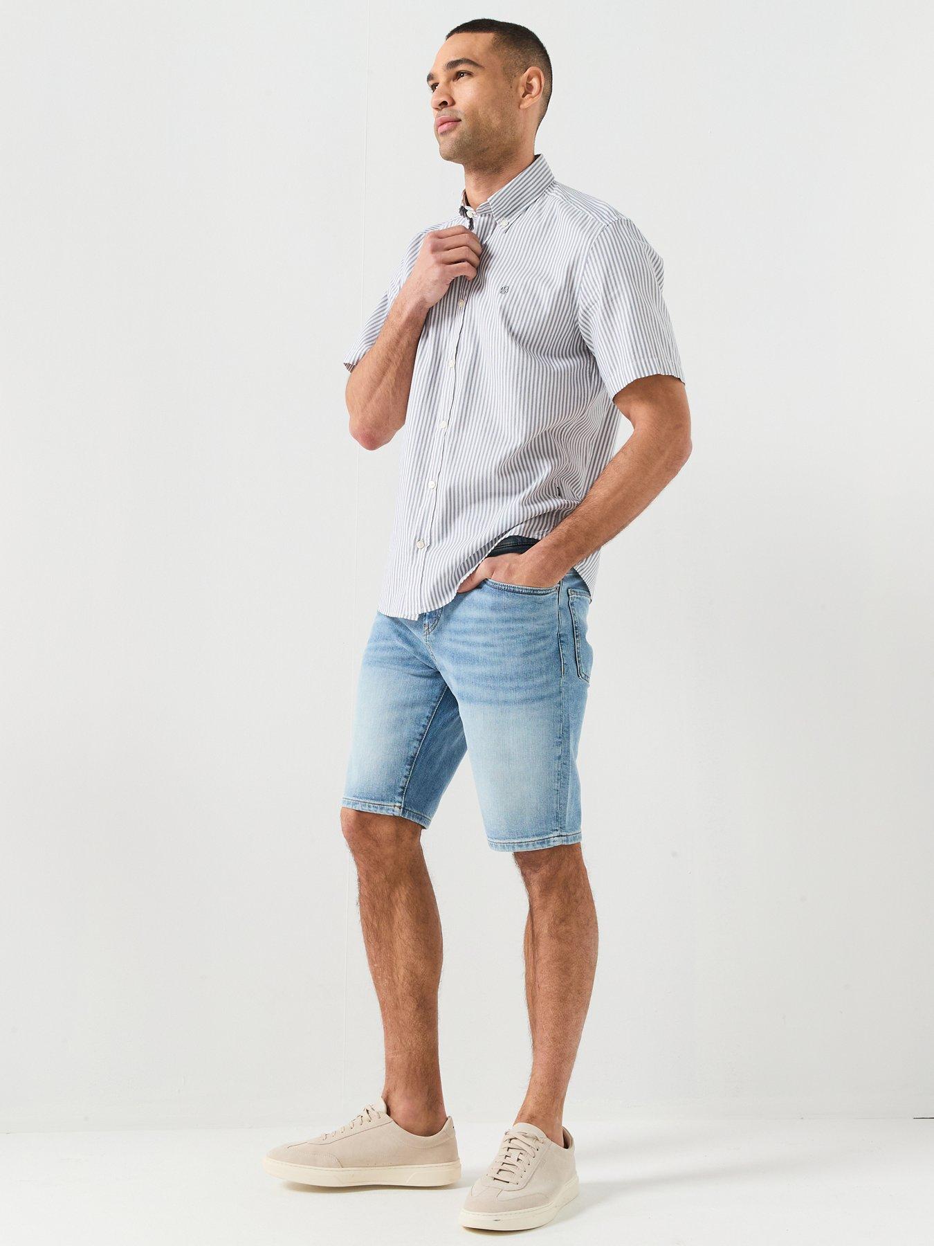 Image 5 of 5 of BOSS ReMaine Bo Regular Fit Denim Shorts - Light Wash