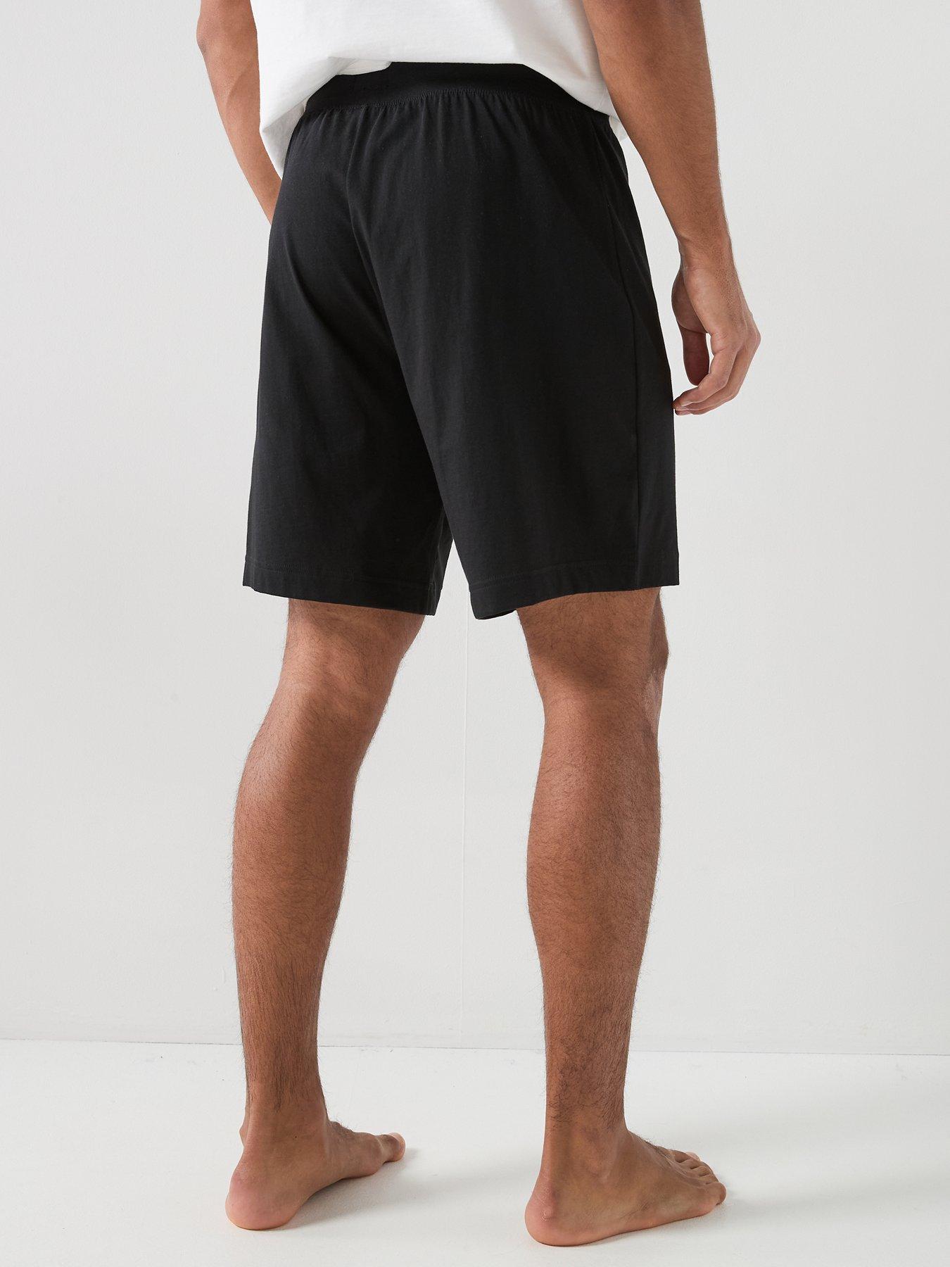 hugo-spray-logo-loungewear-shorts-blackstillFront