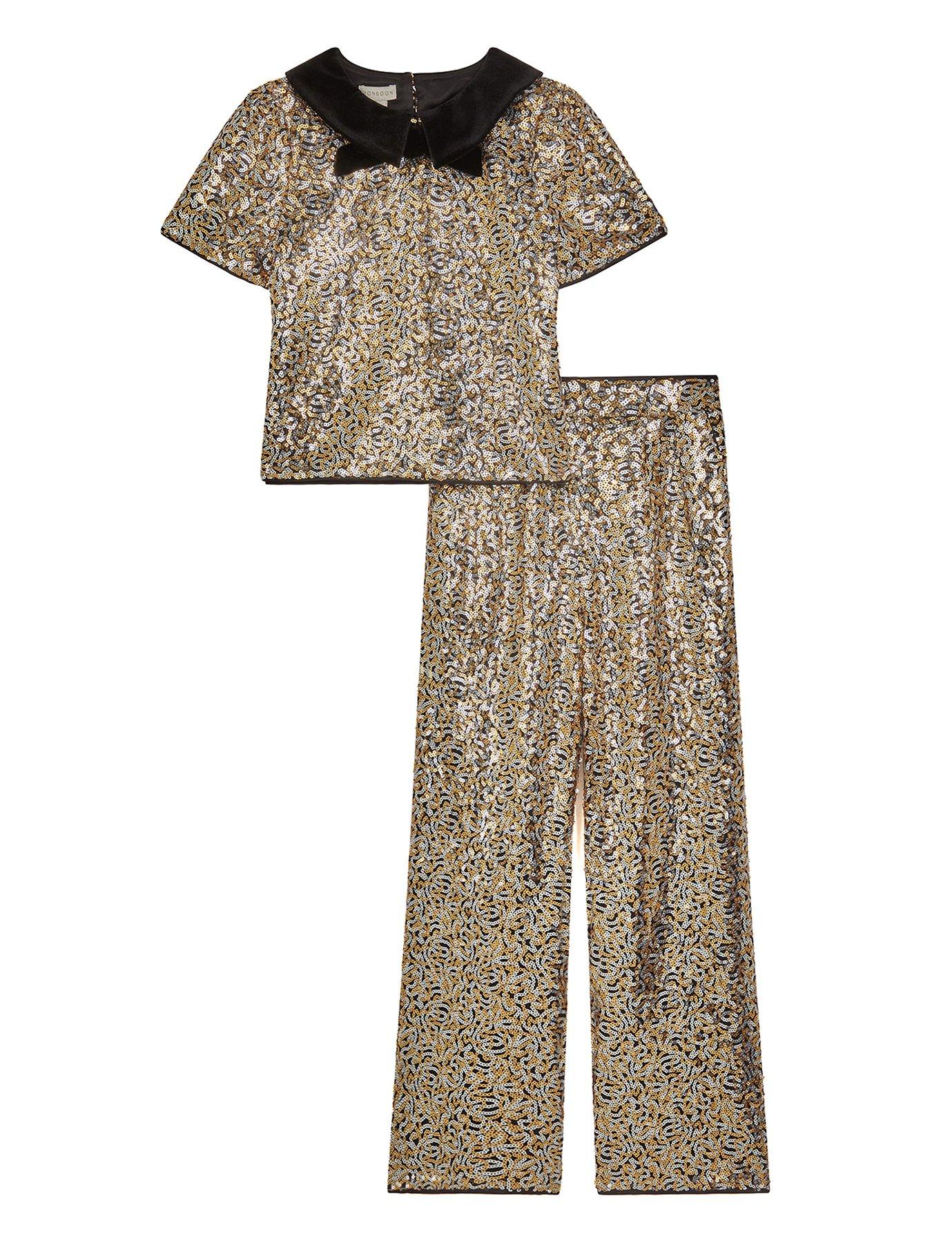 Monsoon Girls Seraphina Sequin Bow Set - Black