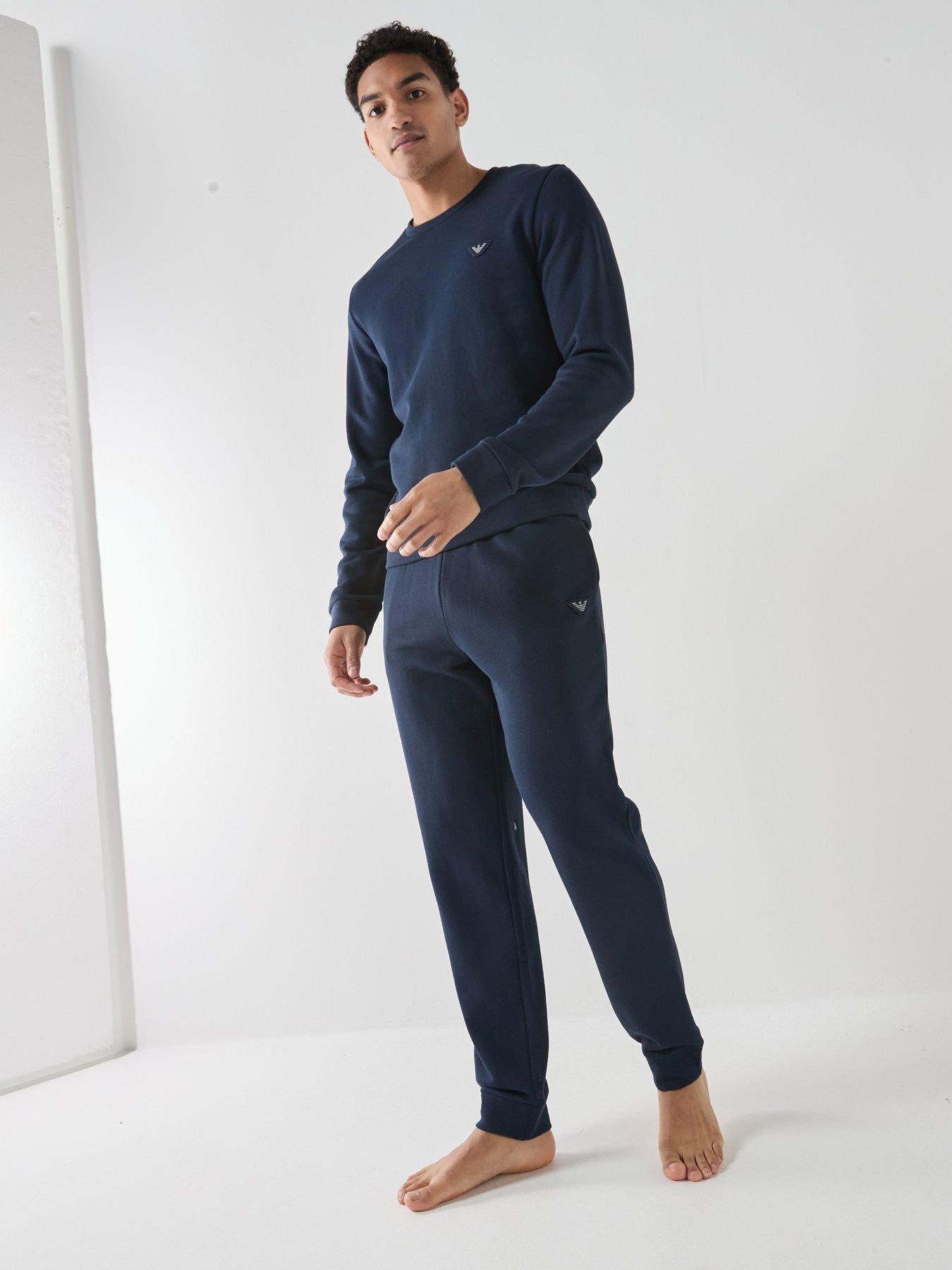 Image 3 of 6 of Emporio Armani Bodywear Terry Modal Loungewear Tracksuit - Dark Blue