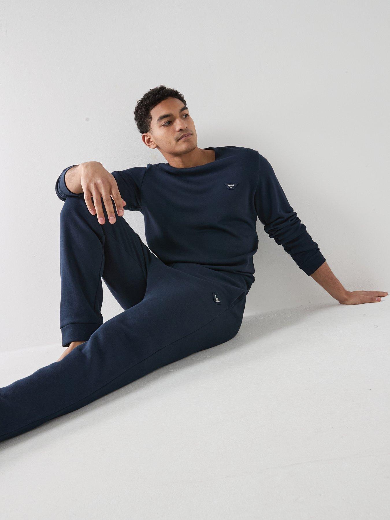 Image 6 of 6 of Emporio Armani Bodywear Terry Modal Loungewear Tracksuit - Dark Blue