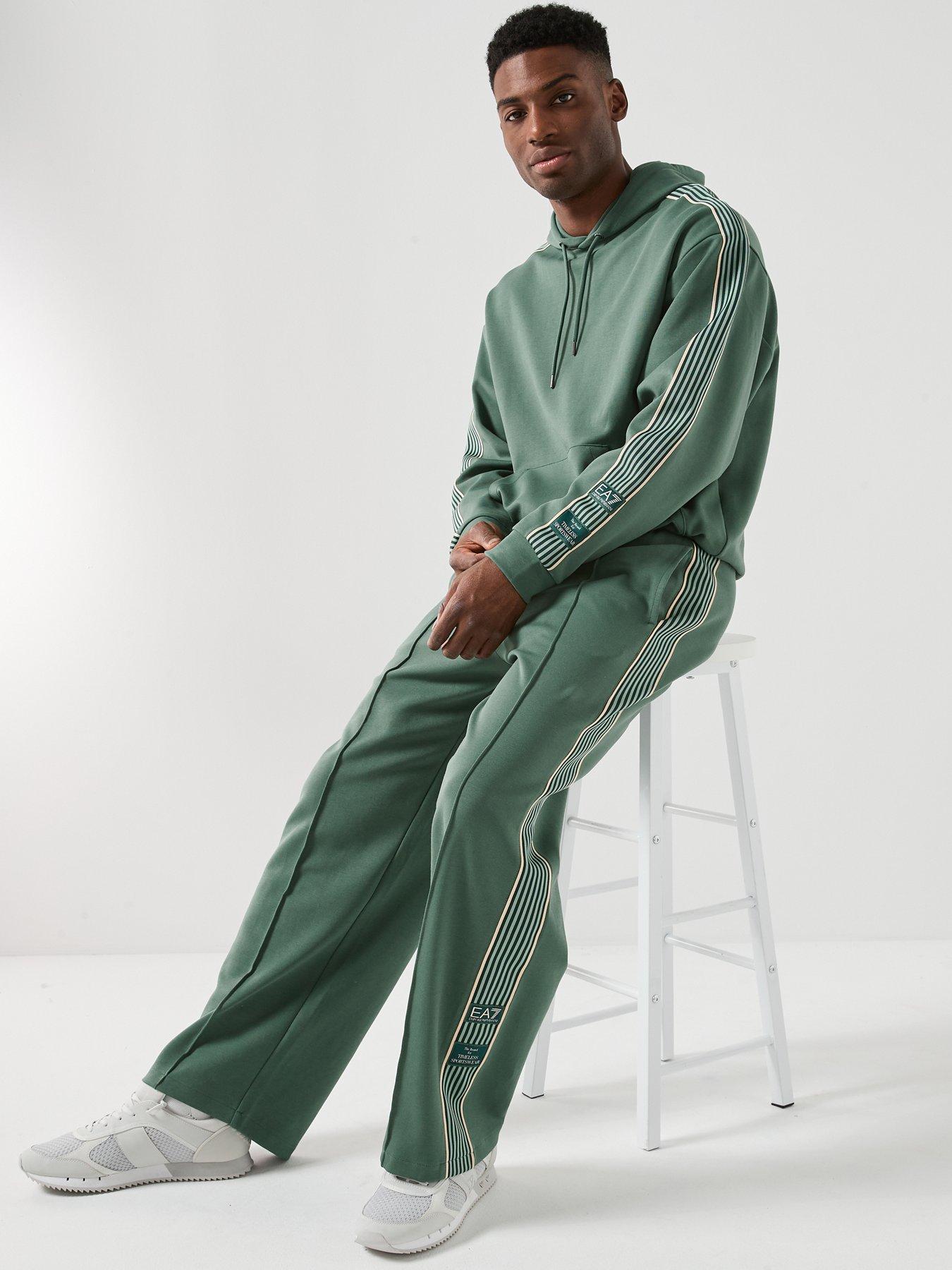 Image 4 of 6 of EA7 Emporio Armani Train Premium Taped Joggers - Dark Green
