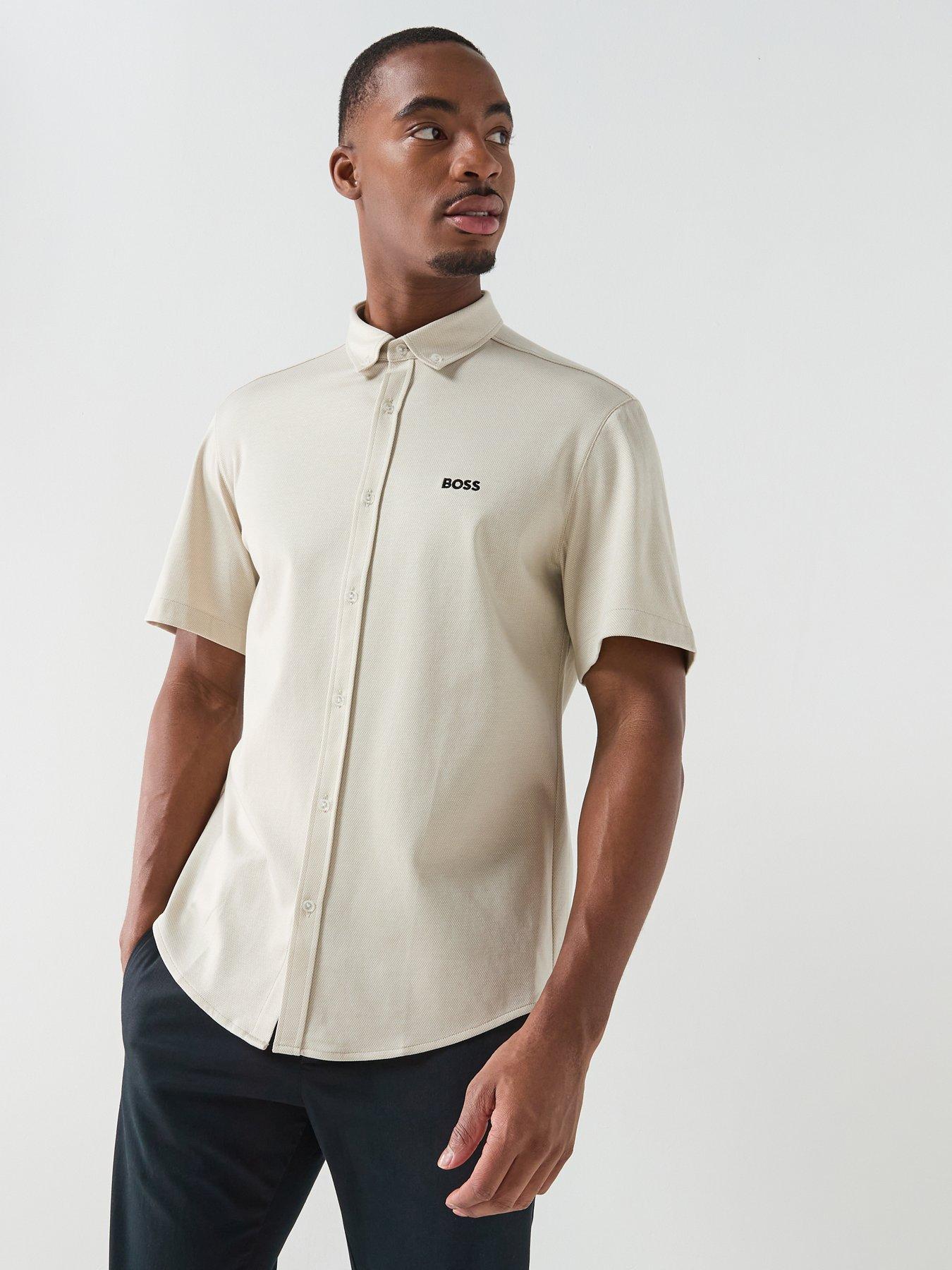BOSS Boss St_motion S Relaxed Fit Shirts - Light Beige