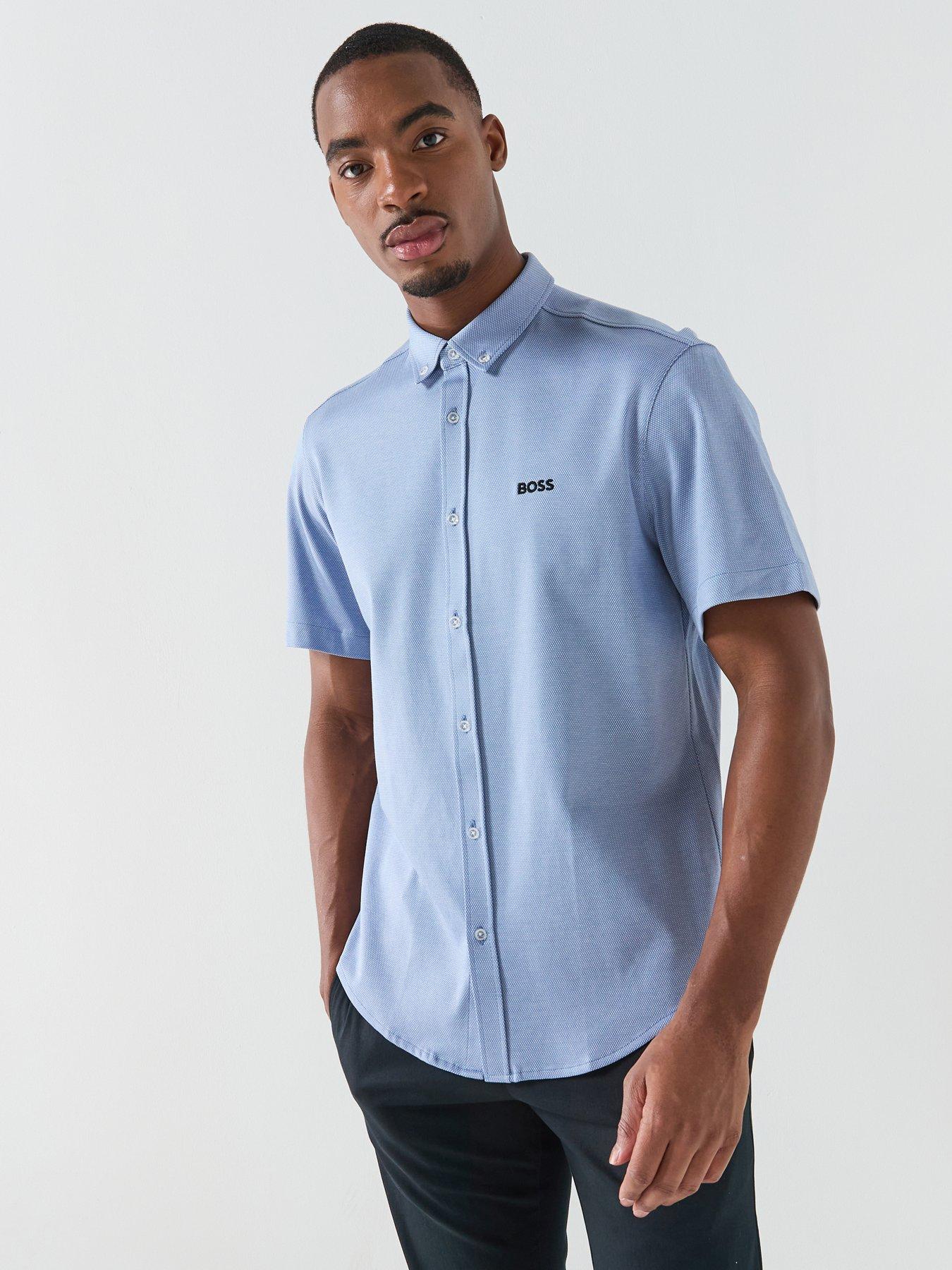 BOSS Boss St_motion S Relaxed Fit Shirts - Light Blue