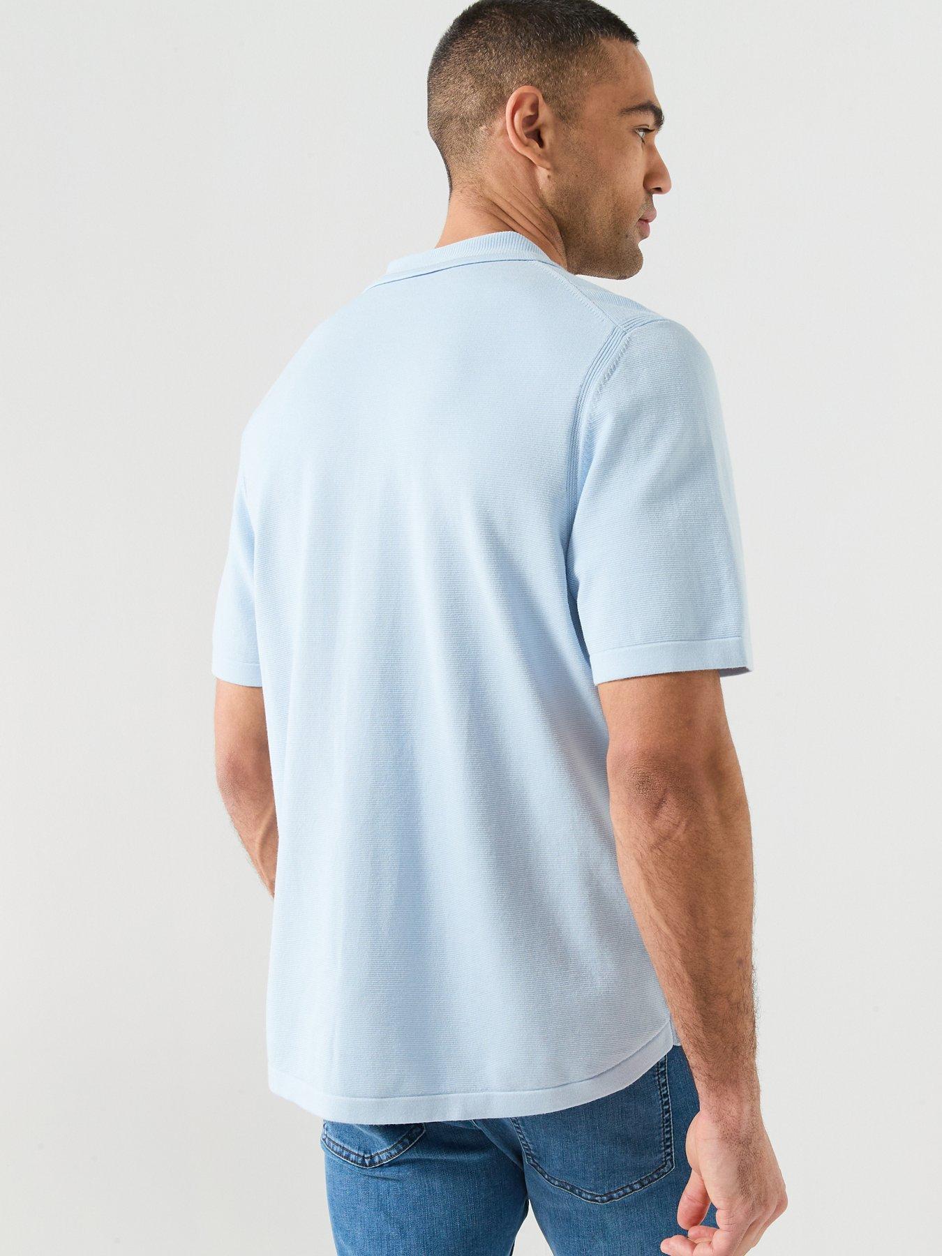 boss-knitted-short-sleeve-shirt-light-bluestillFront