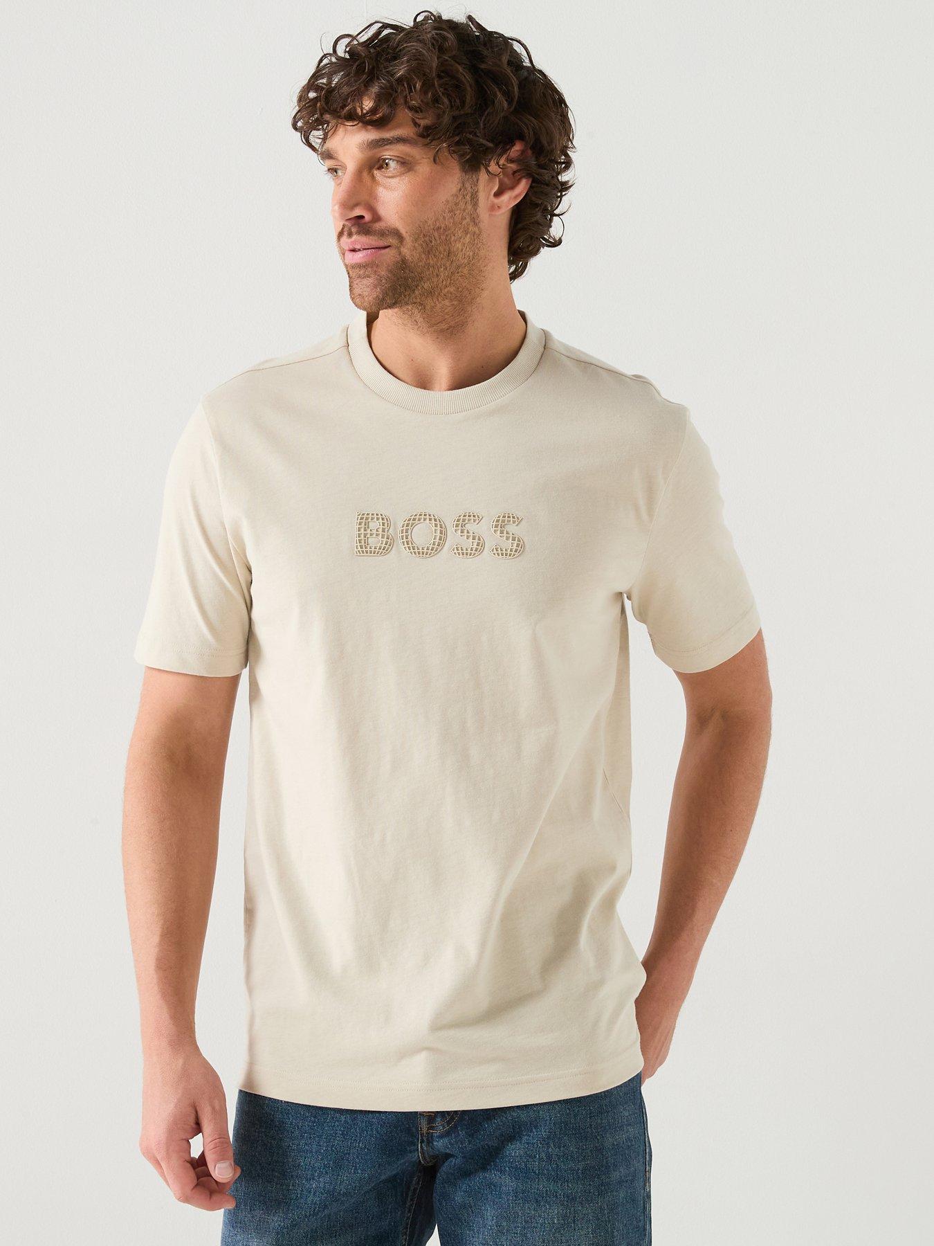 BOSS Rubber Logo T-Shirt - Light Beige