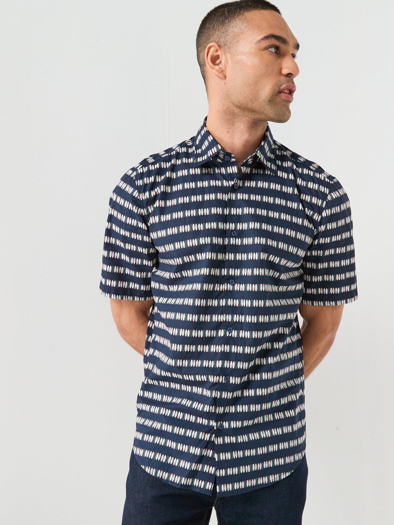 boss-short-sleeve-pattern-shirt-navydetail