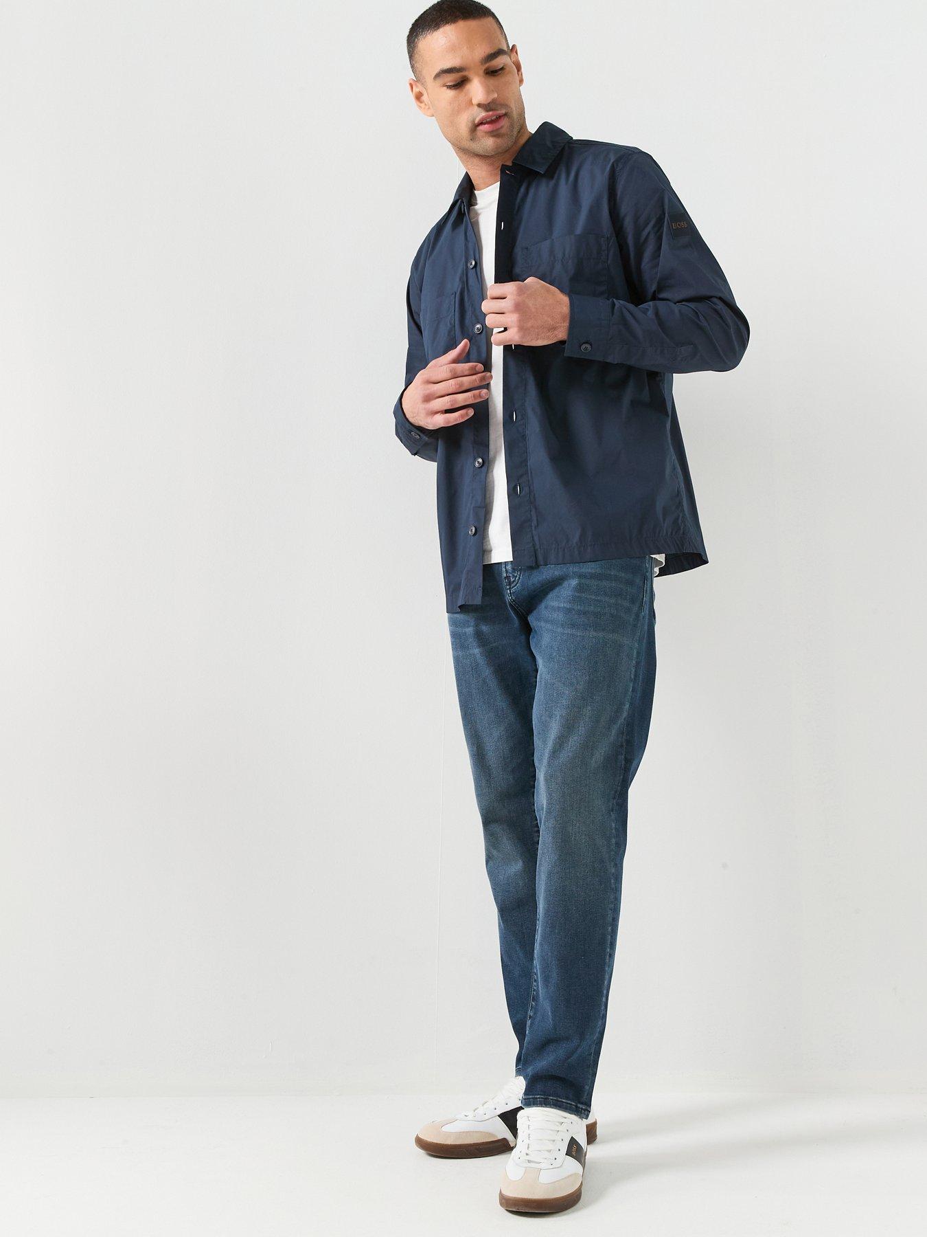 Image 3 of 6 of BOSS Boss Lockyo_m Oversized Stretch Overshirt - Dark Blue