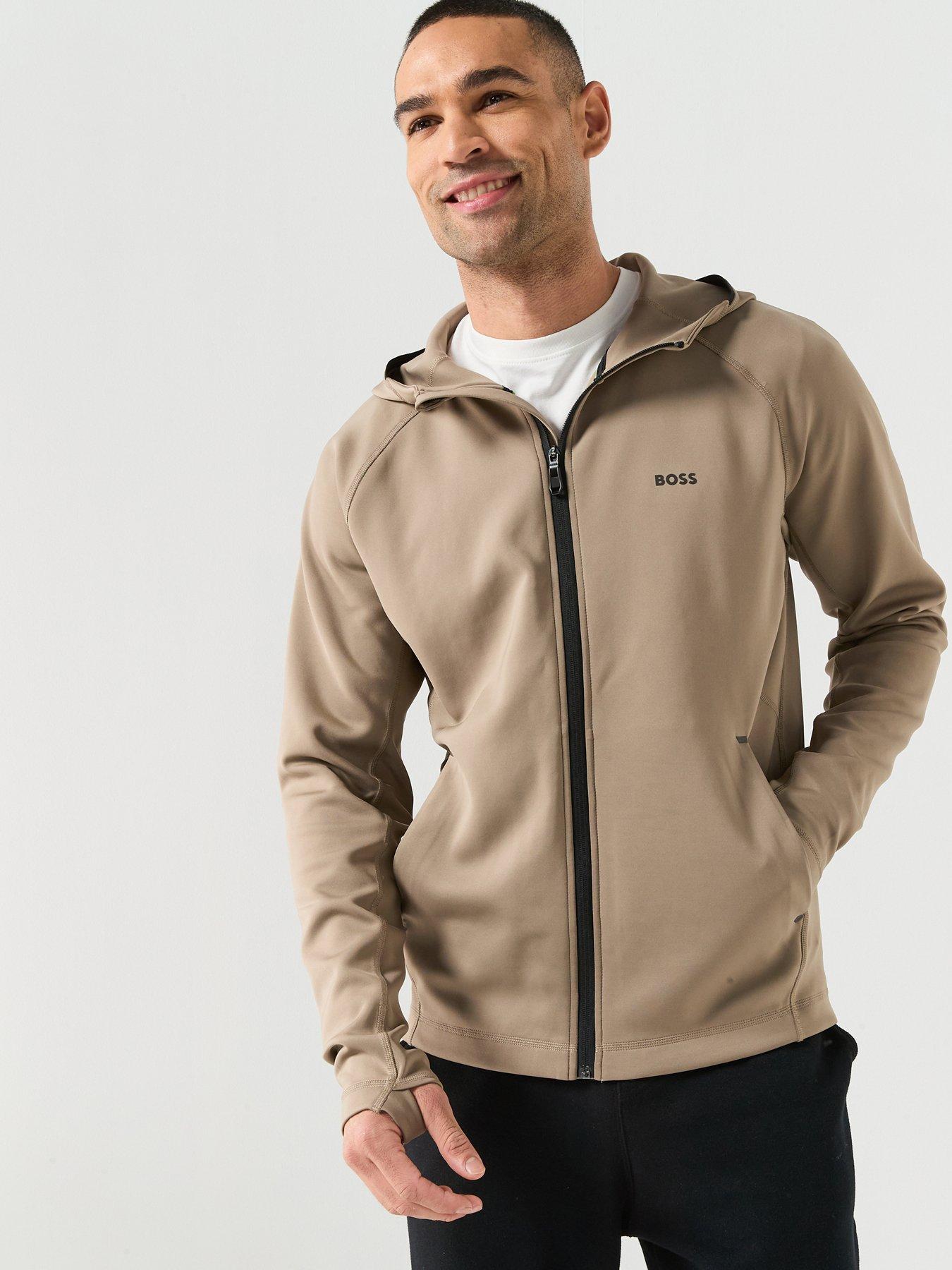 BOSS Sicon Active Full Zip Hoodie - Khaki