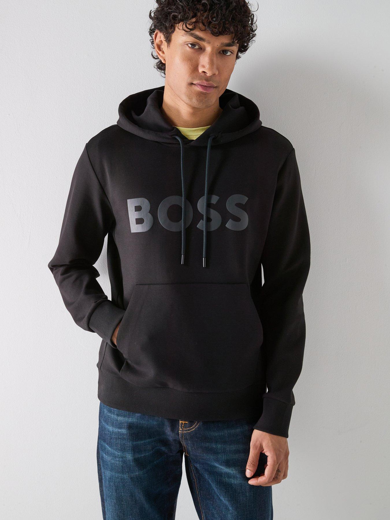 BOSS Boss Soody Tonal Logo Regular Fit Hoodie - Black