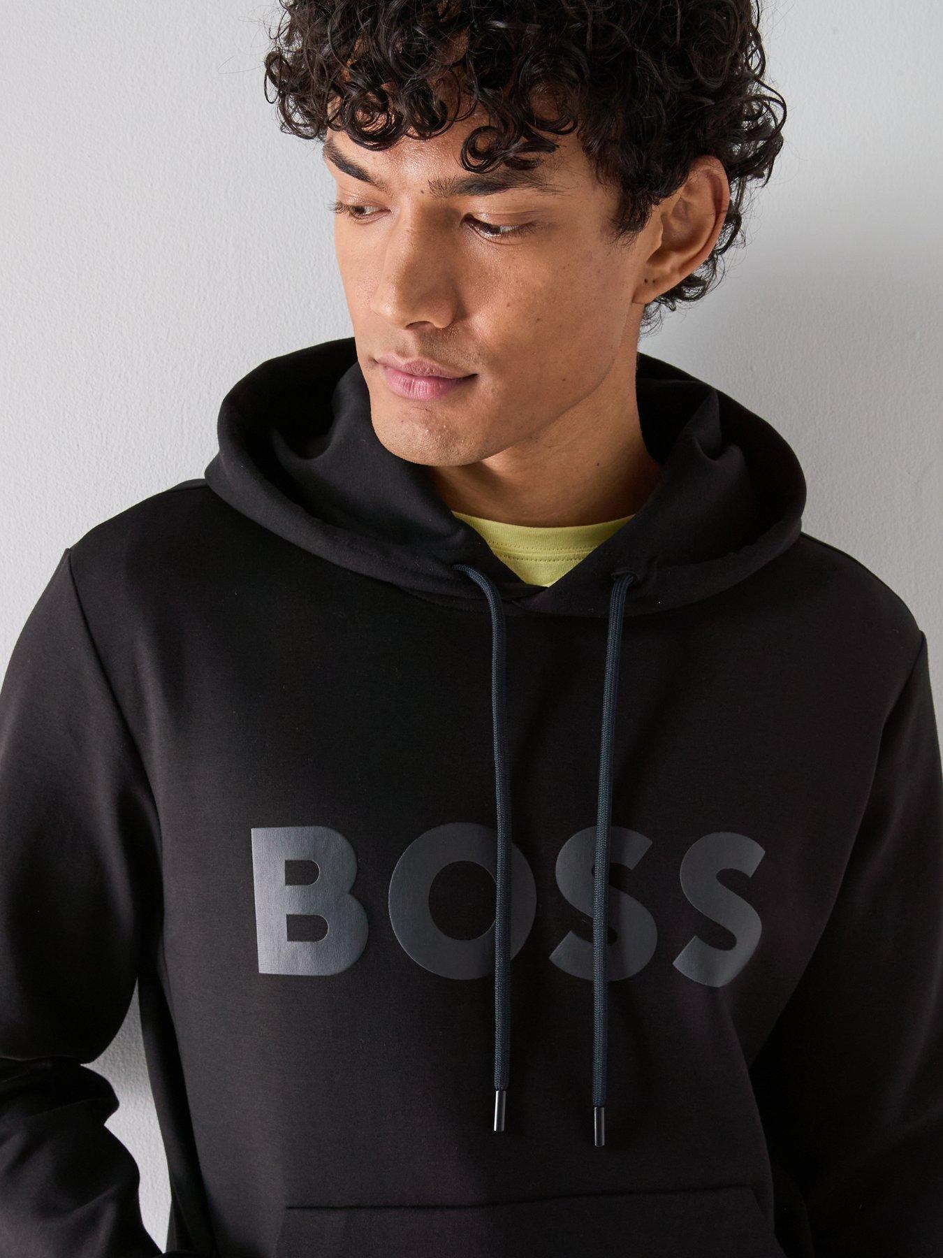 Image 4 of 6 of BOSS Soody Tonal Logo Regular Fit Hoodie - Black