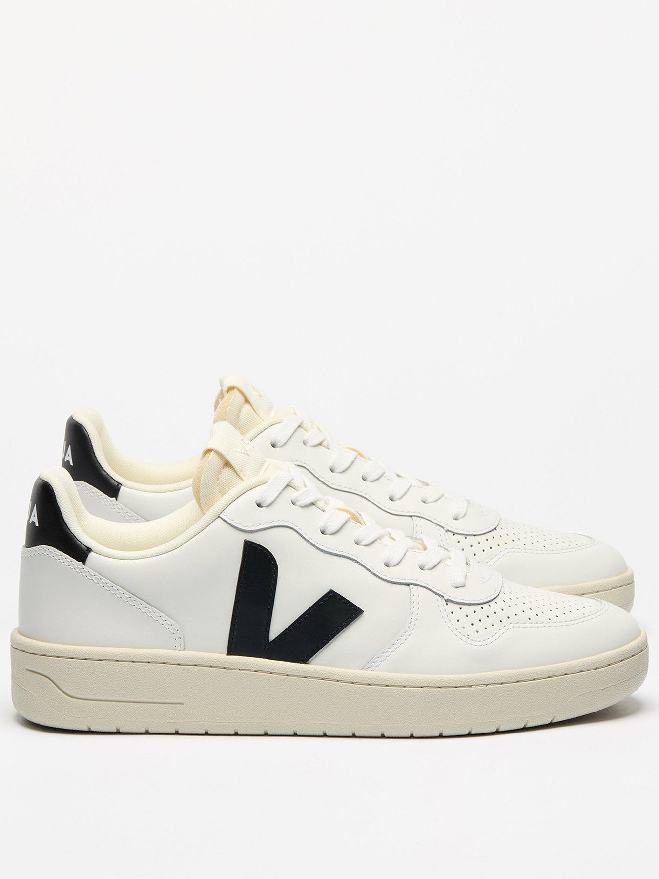 Image 1 of 3 of Veja Mens V-10 Prime Leather Trainers - White