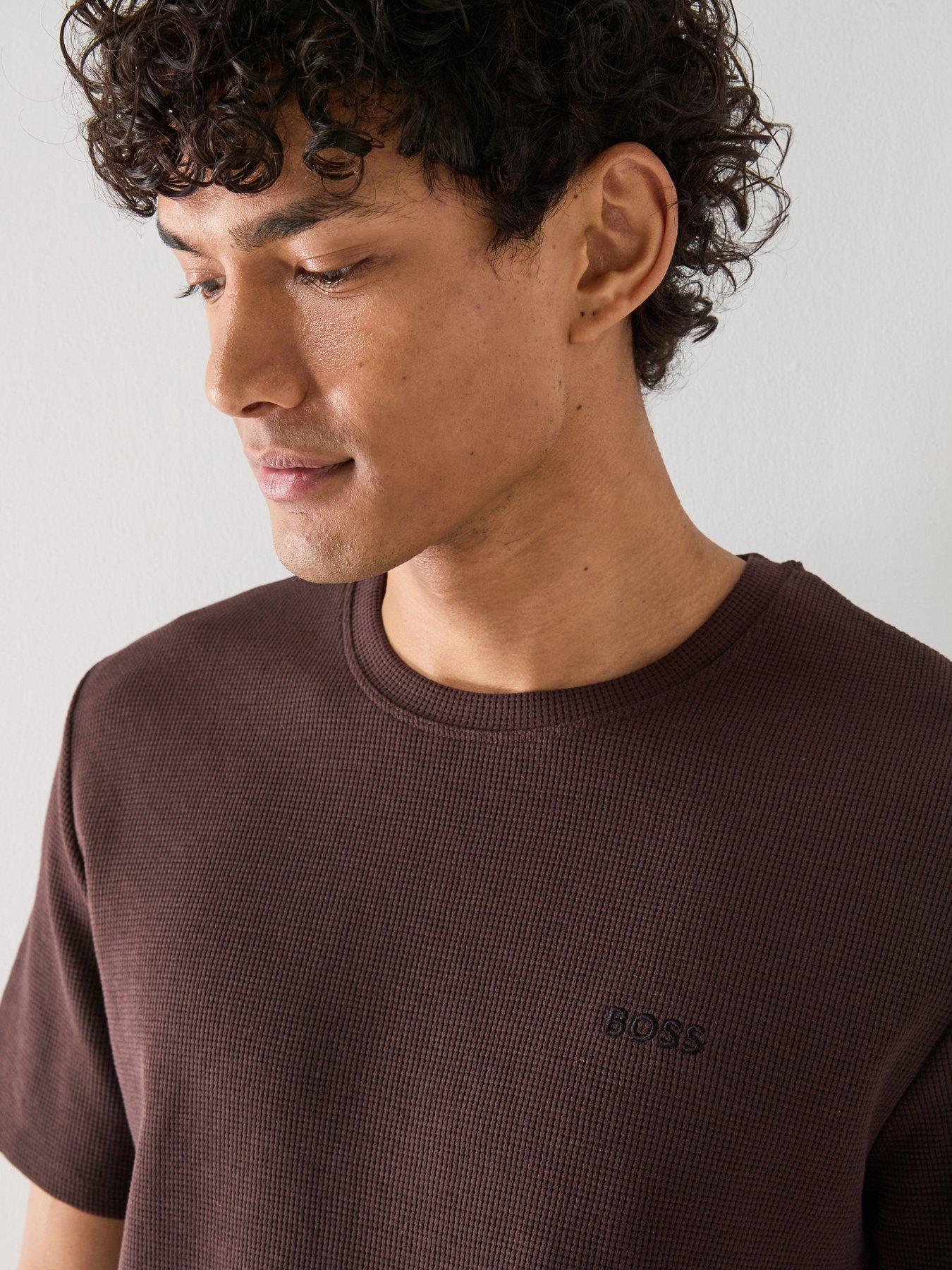 boss-regular-fit-waffle-loungewear-t-shirt-brownoutfit