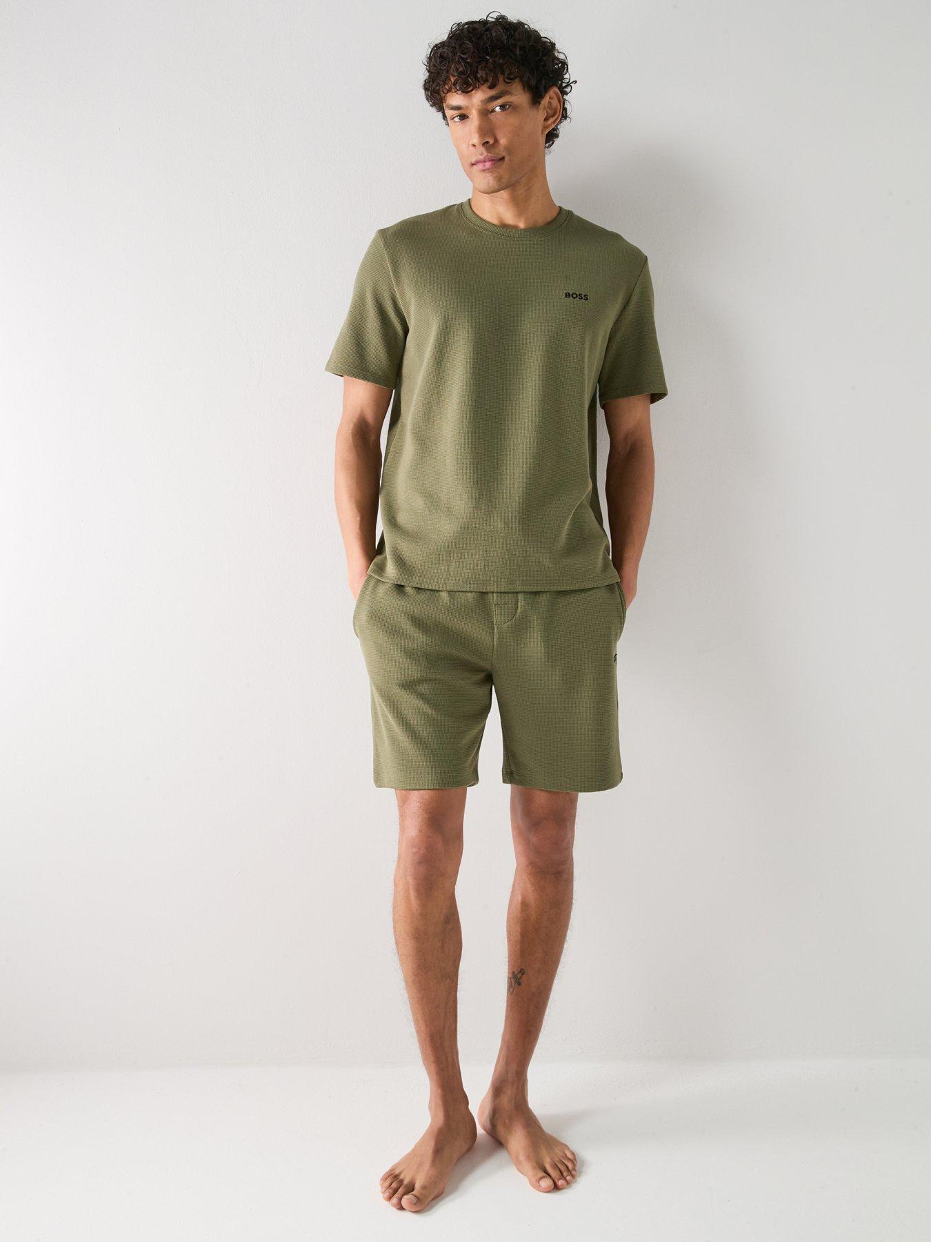 boss-regular-fit-waffle-loungewear-t-shirt-greenback