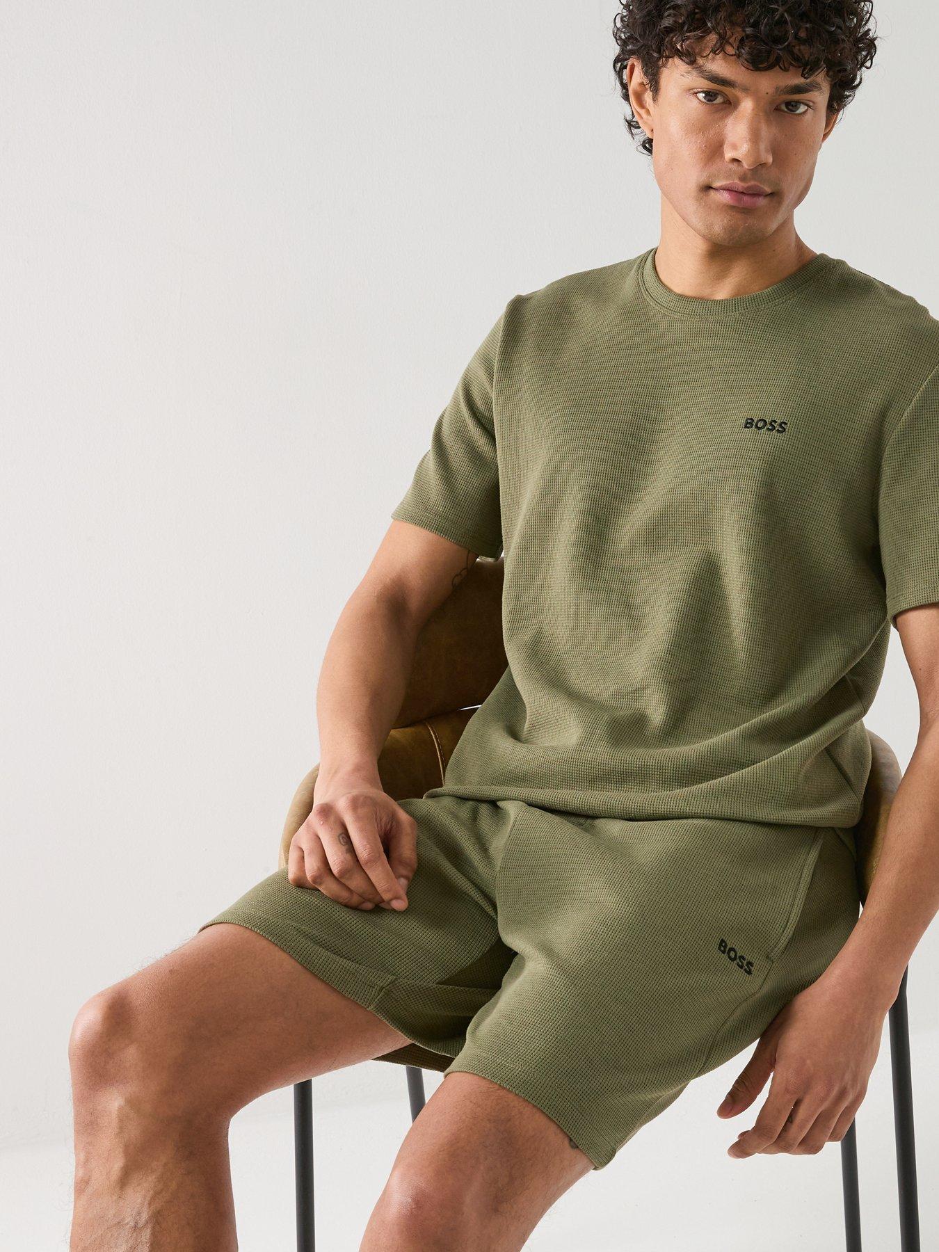 boss-regular-fit-waffle-loungewear-t-shirt-greenoutfit