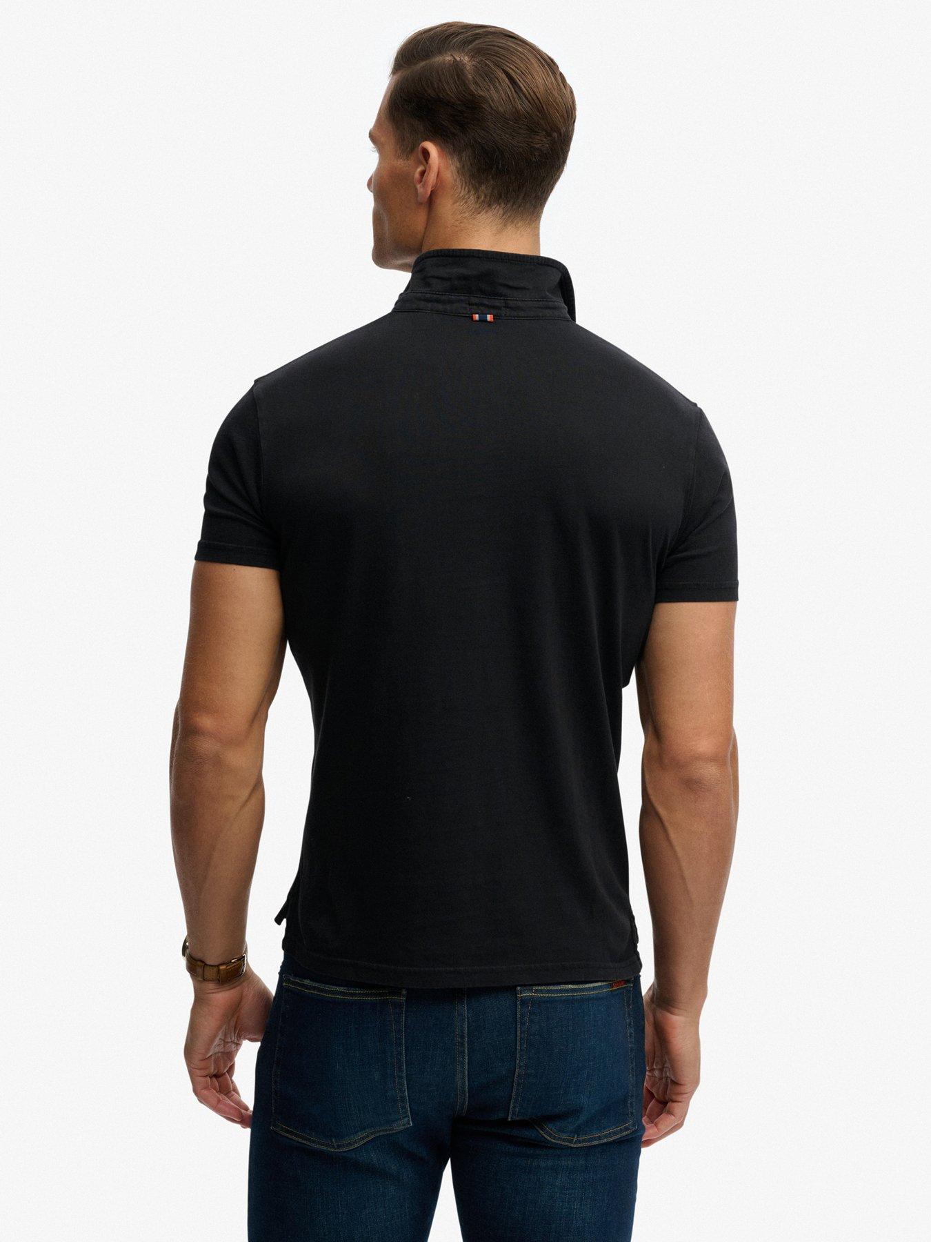 Image 2 of 5 of Superdry Essential Jersey Short Sleeve Polo Shirt - Black