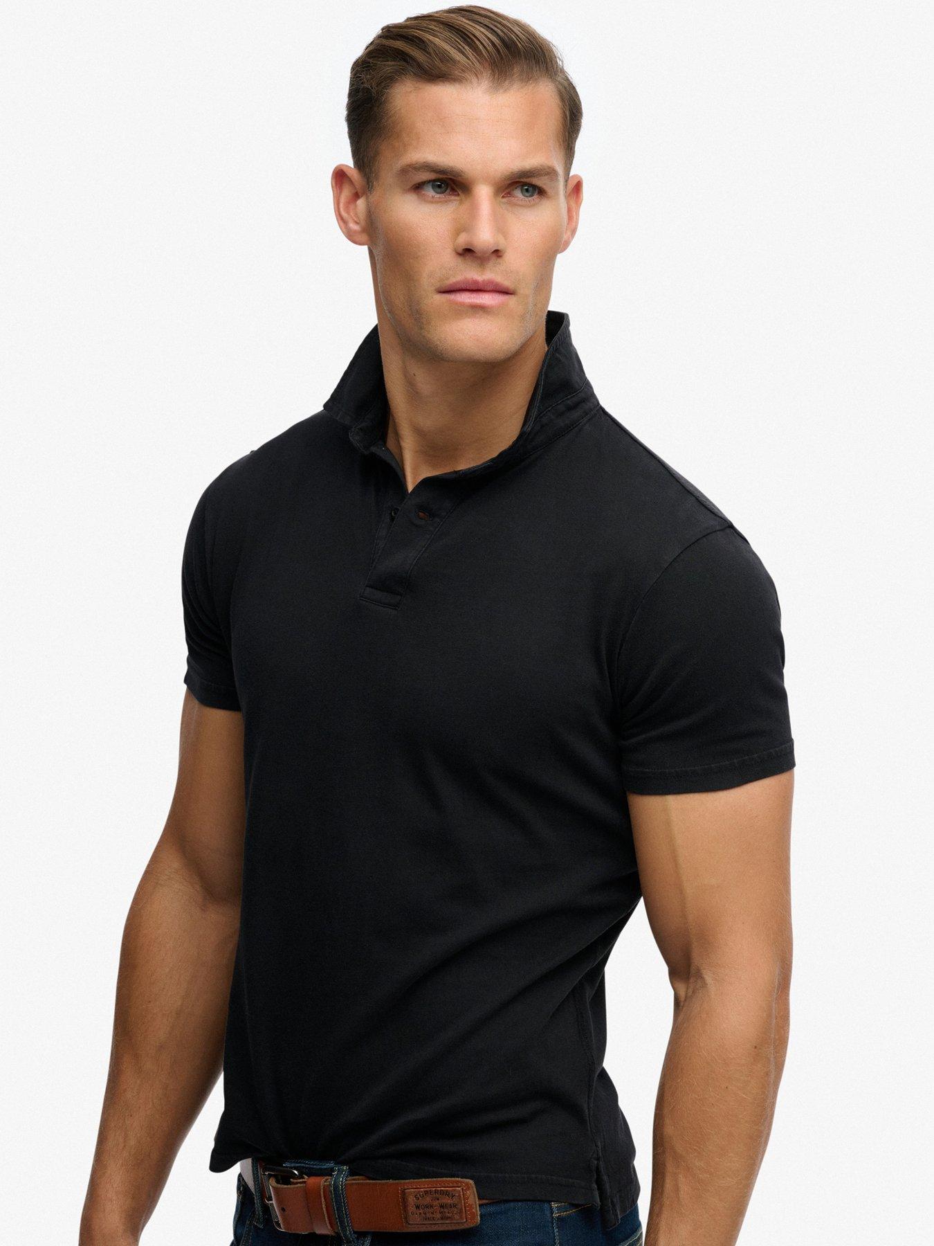 Image 5 of 5 of Superdry Essential Jersey Short Sleeve Polo Shirt - Black