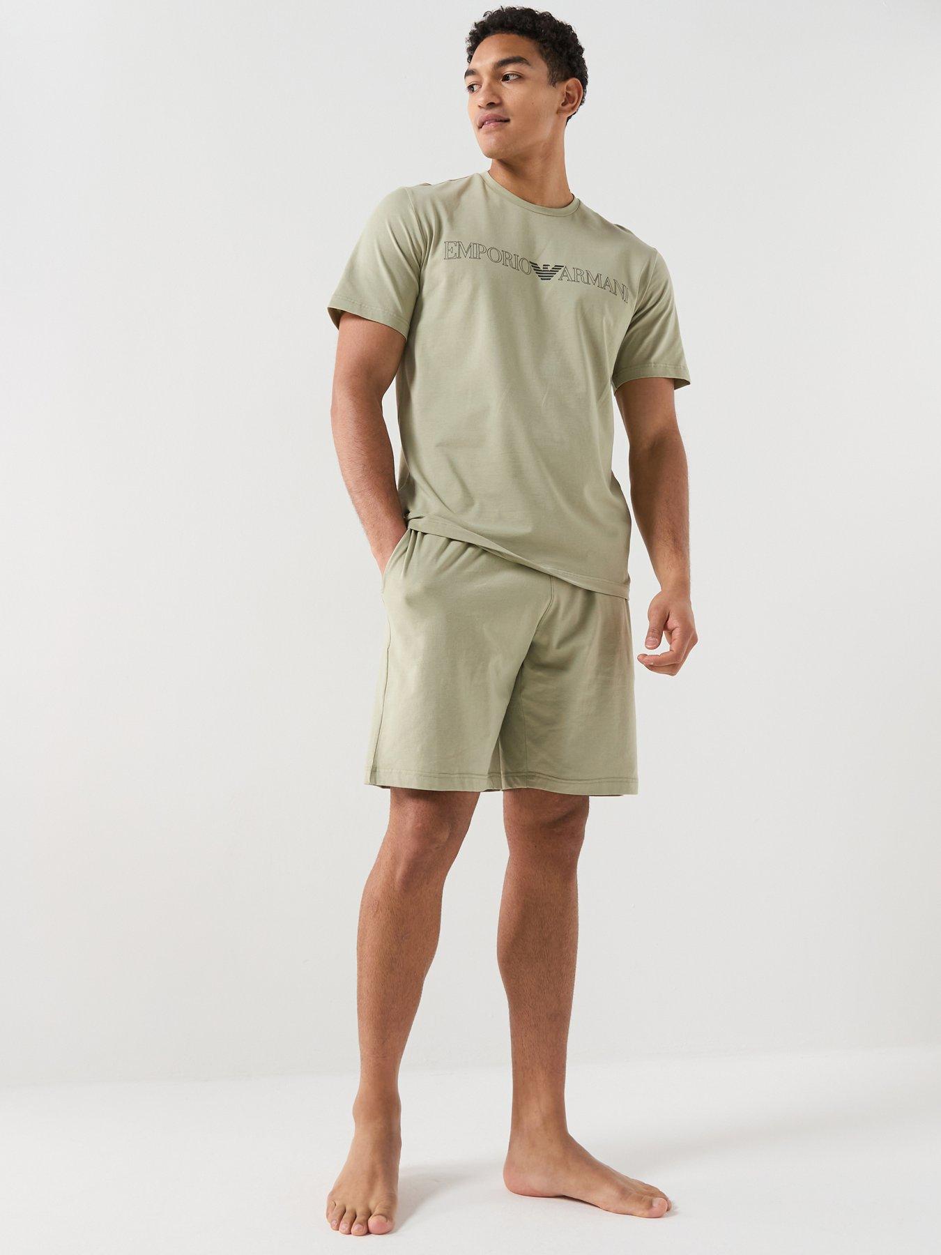 Emporio Armani Bodywear Megalogo Shortie Pyjama Set - Light Green